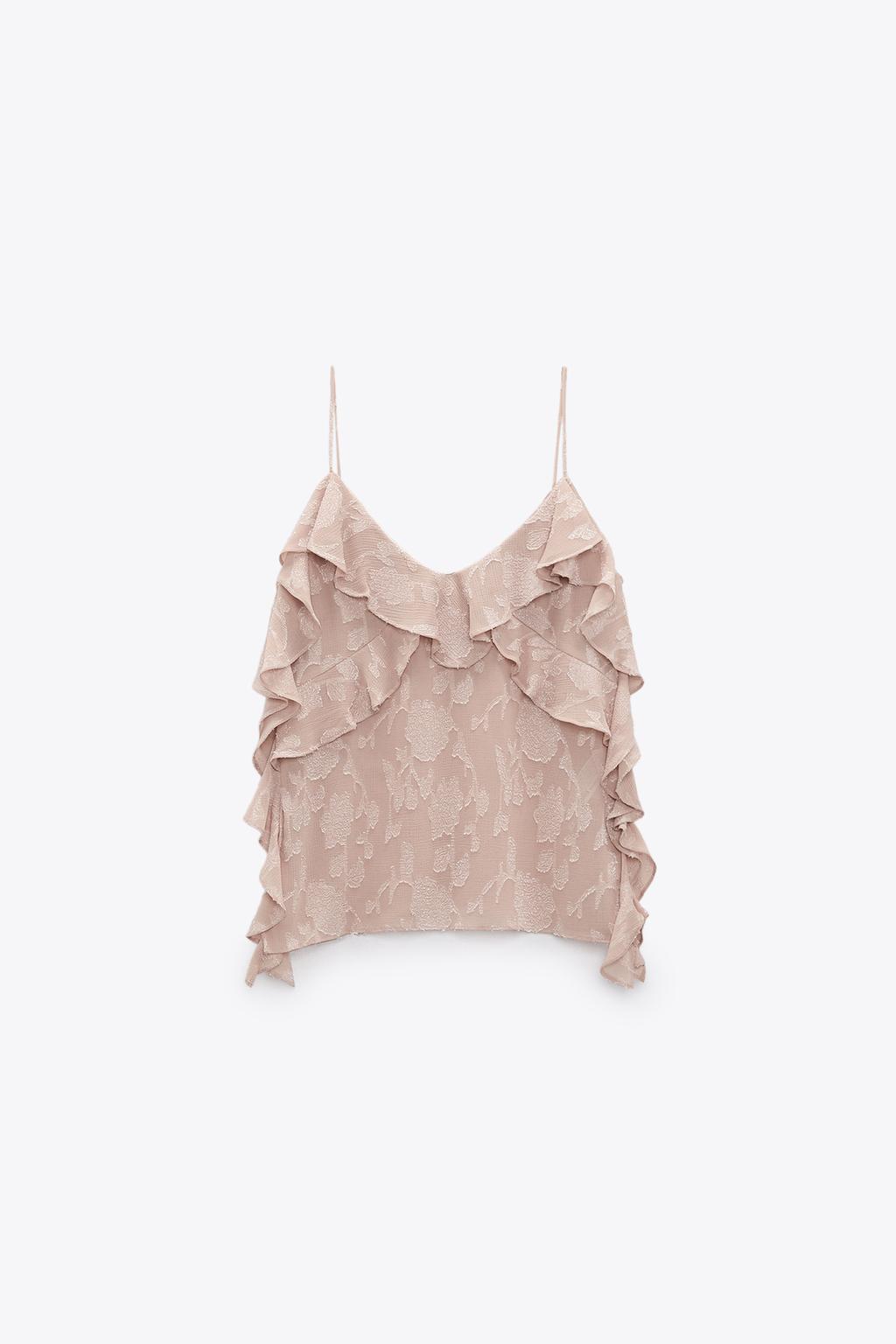 Jacquard ruffle top