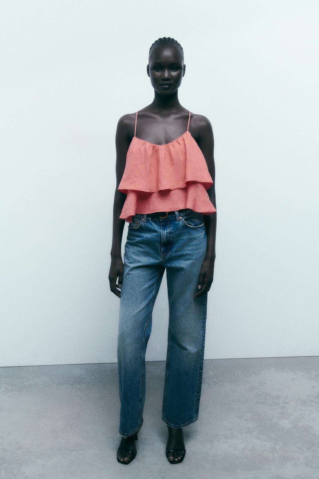 Ruffled Linen Top