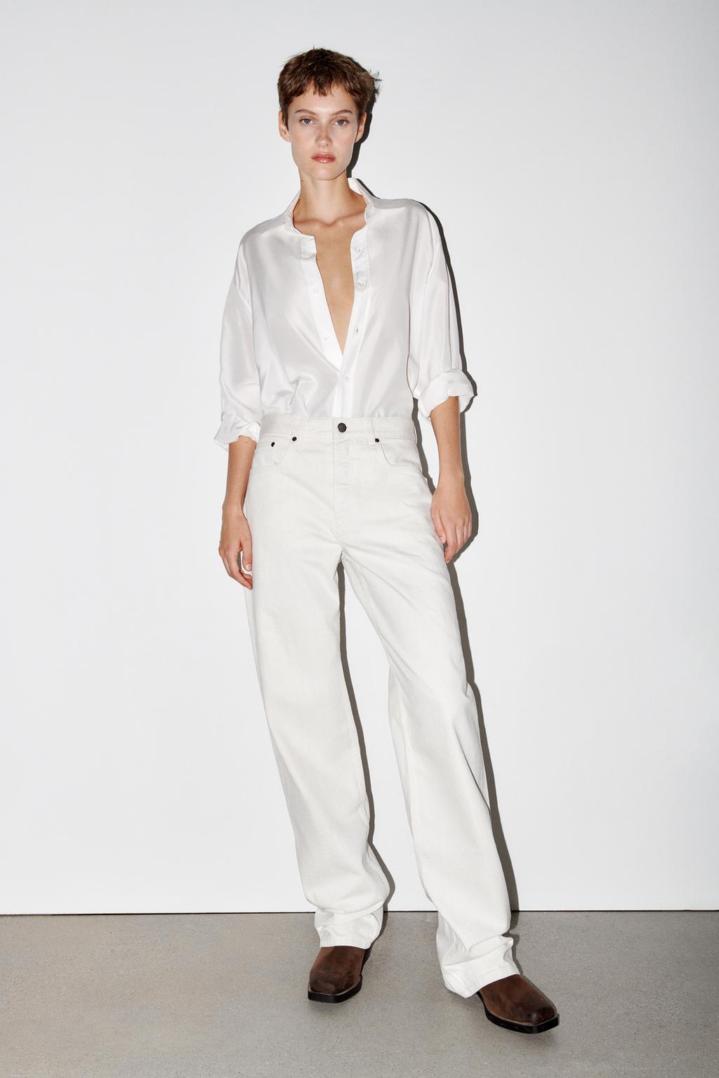 High-waist full-length jeans