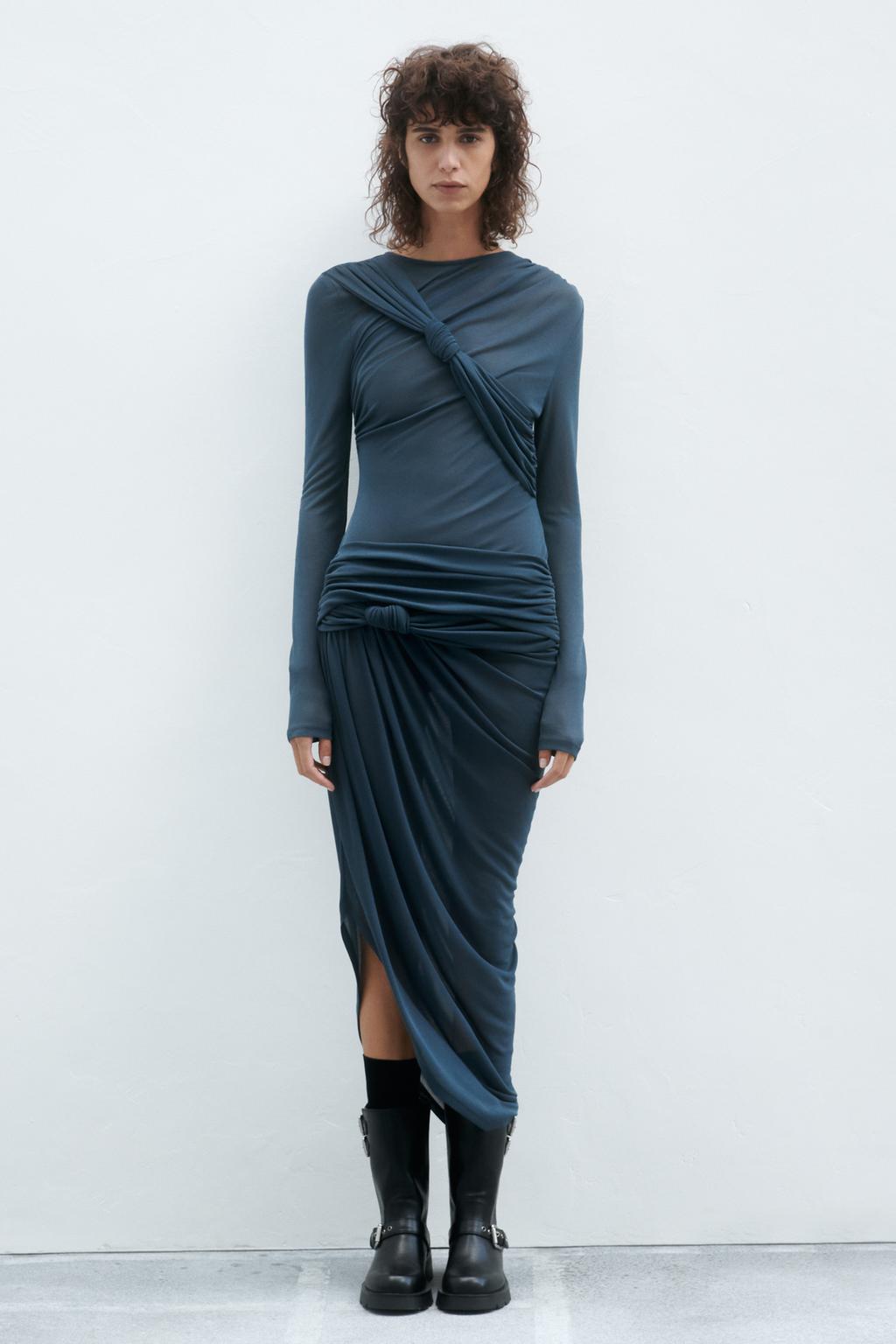 Asymmetric tie dress