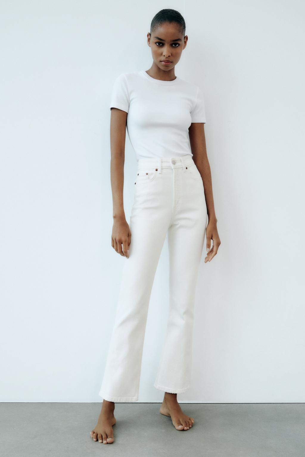 High-rise stove pipe jeans