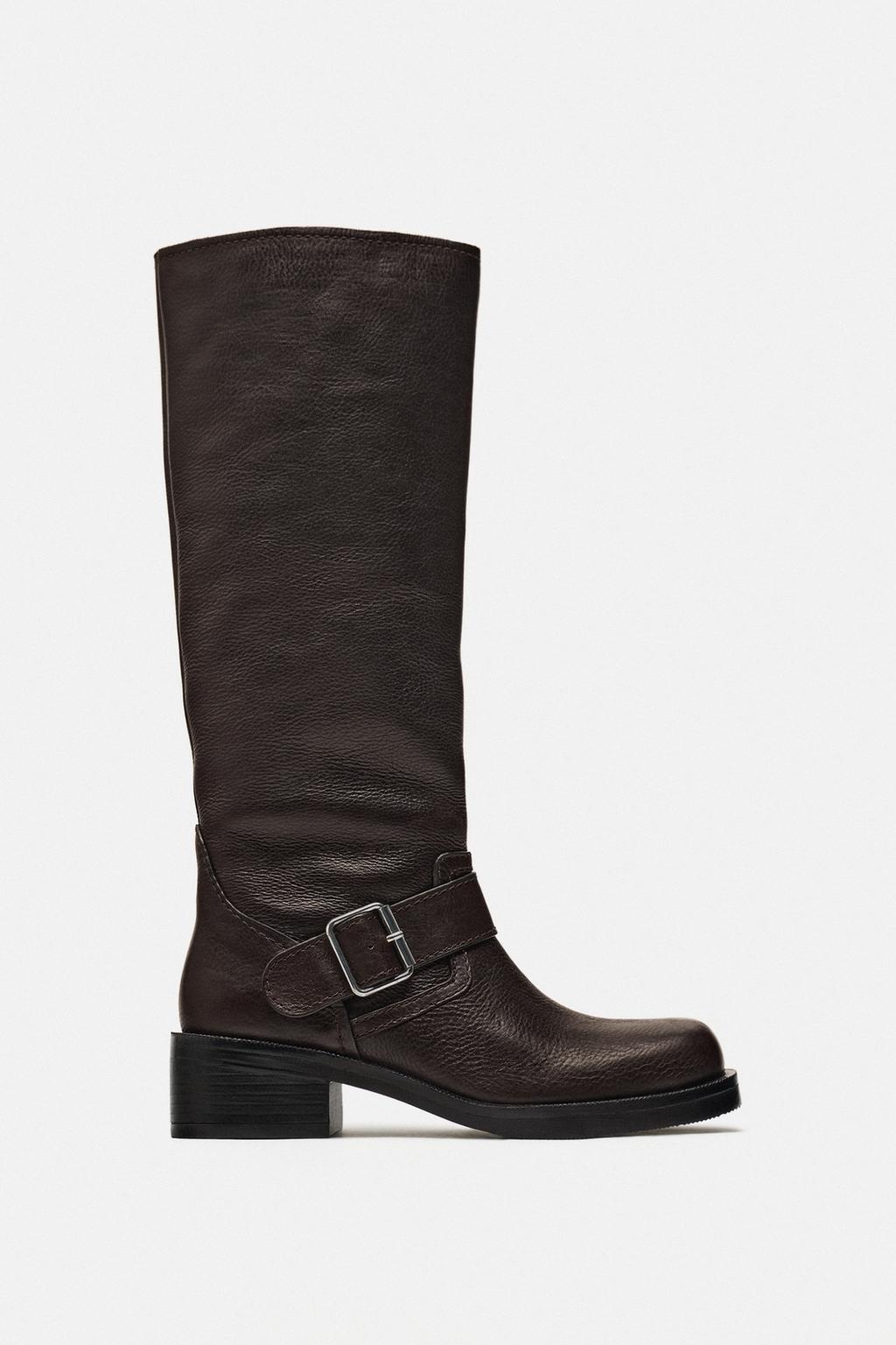 Leather Biker Boots