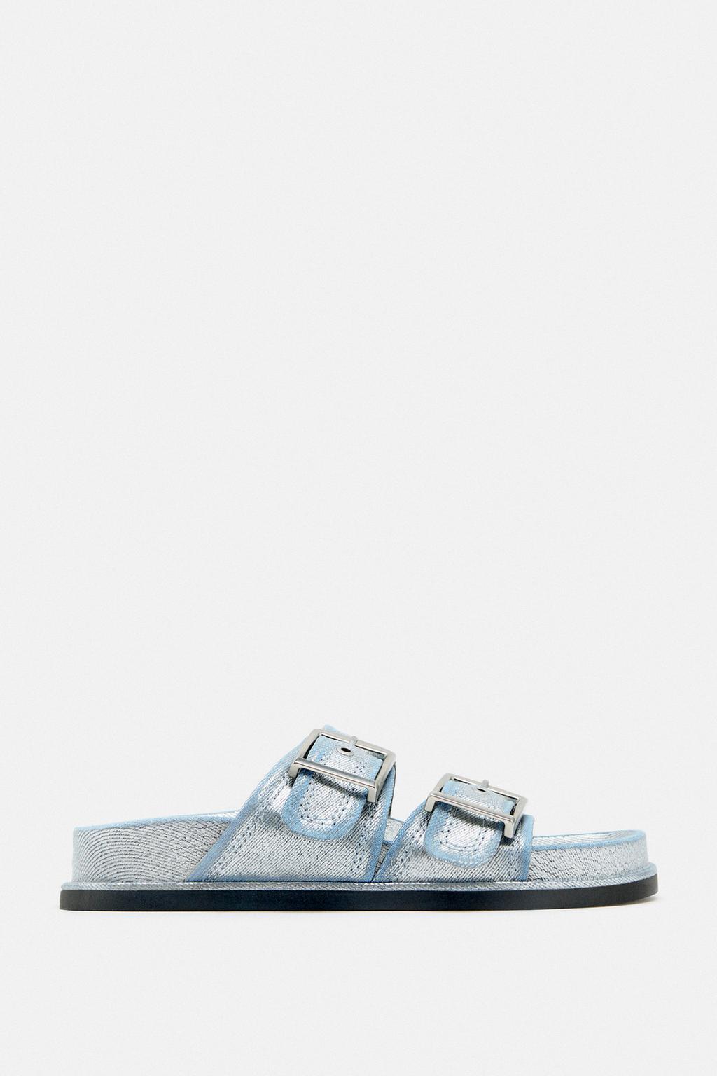 Denim flat sandals