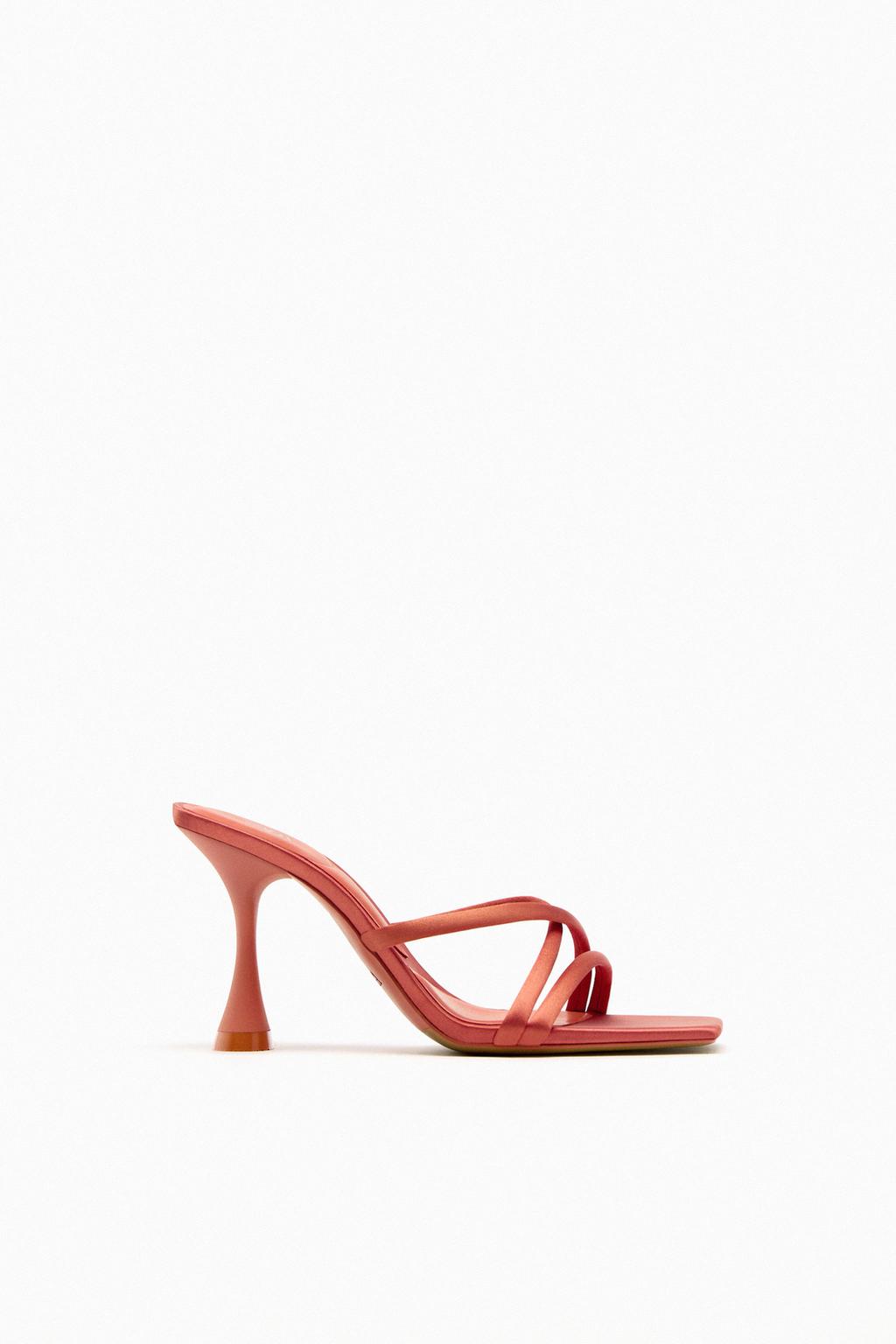 Satin cross-strap sandals