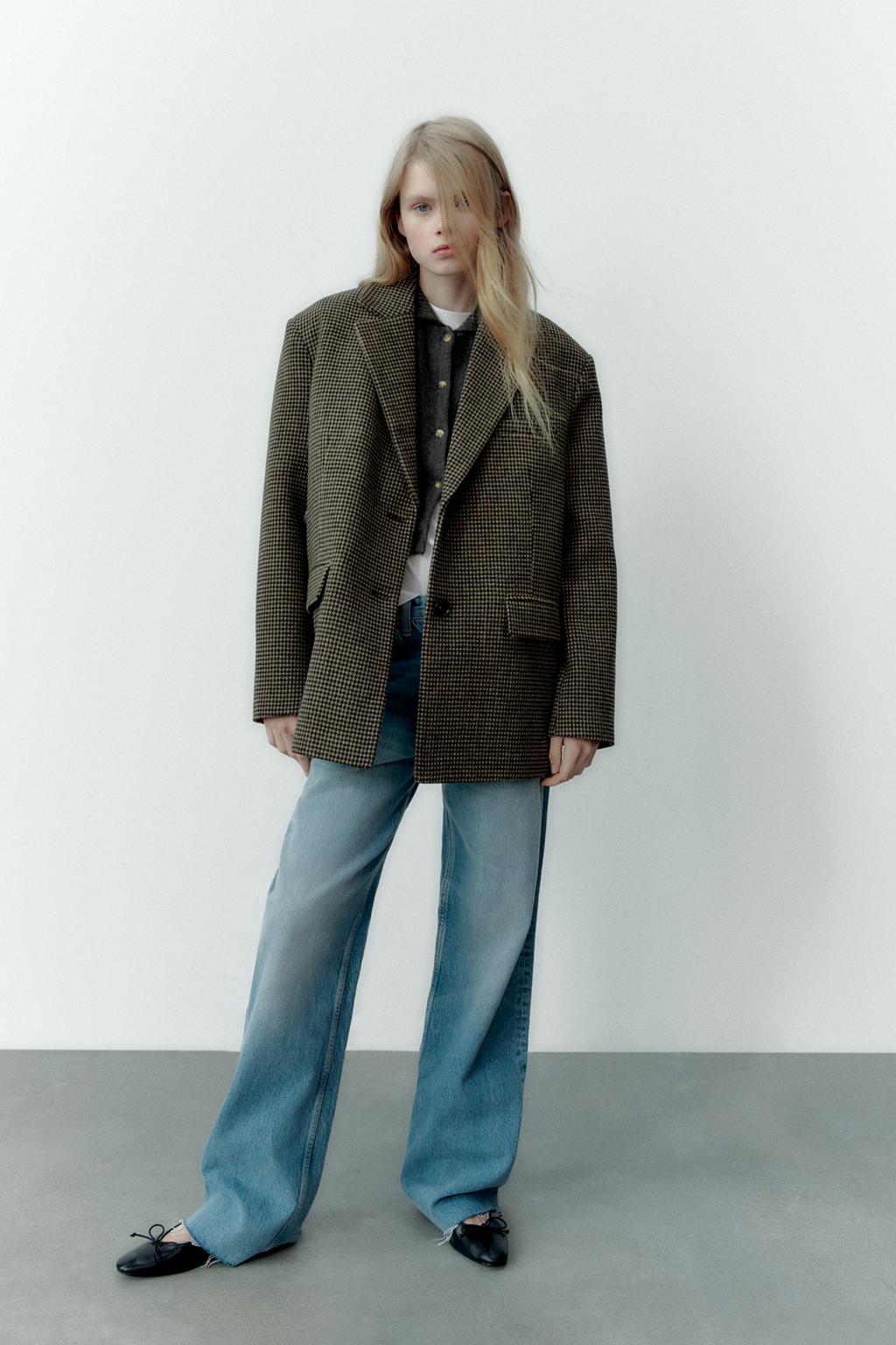 Oversize houndstooth blazer