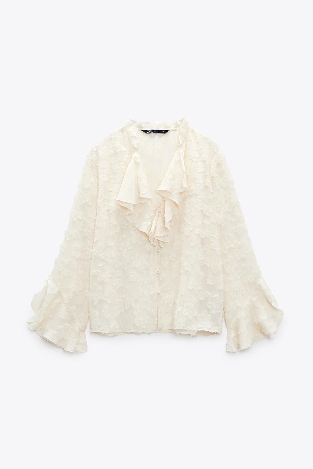 Feather Ruffle Blouse