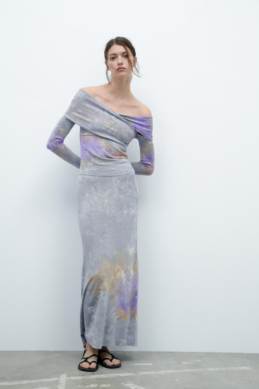 Tie-dye midi skirt