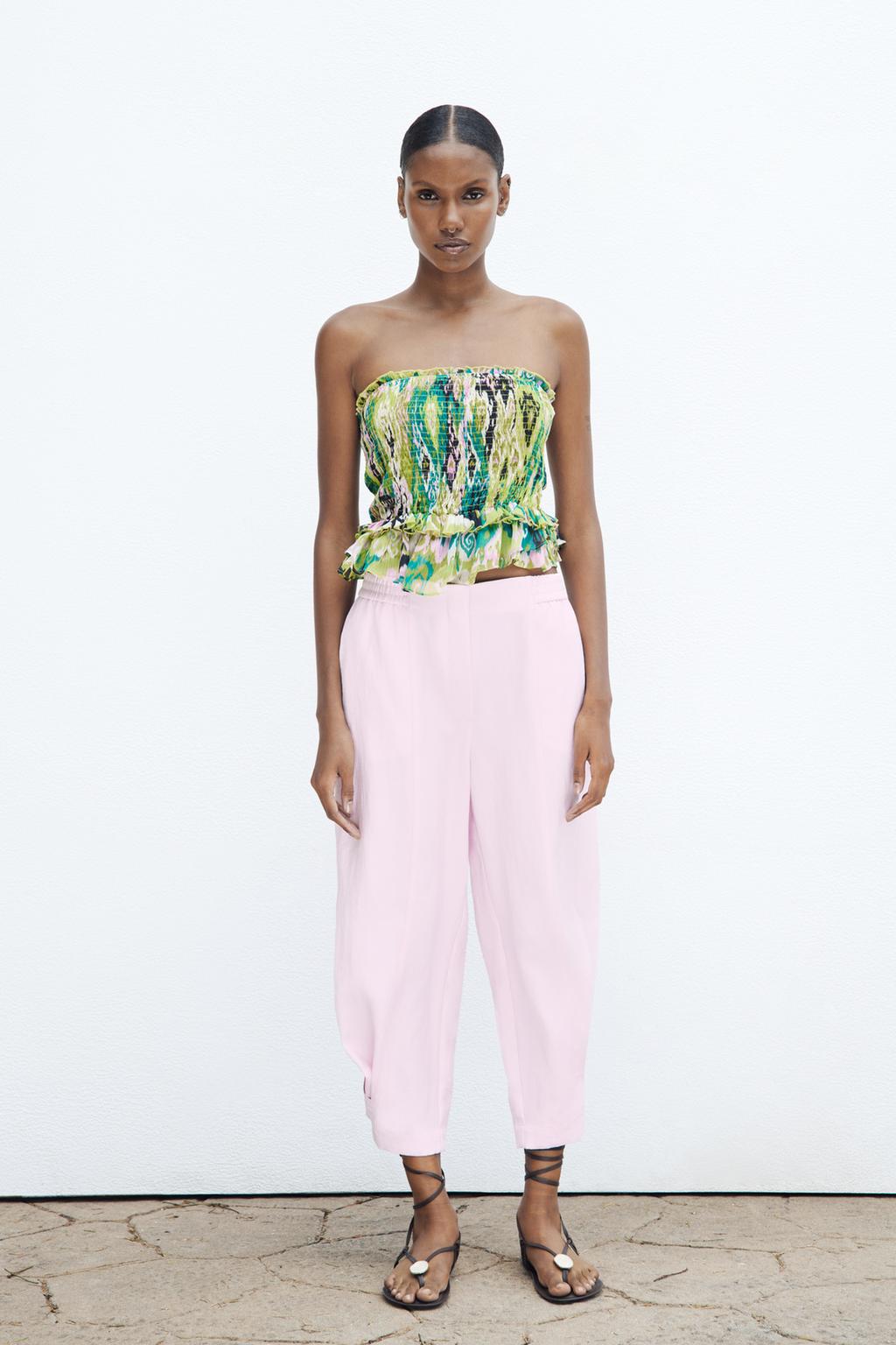 Strapless patterned top
