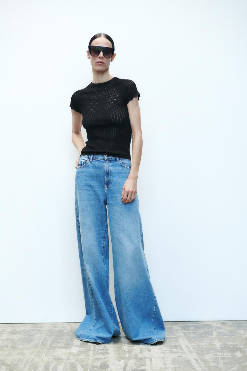 Pointelle knit top