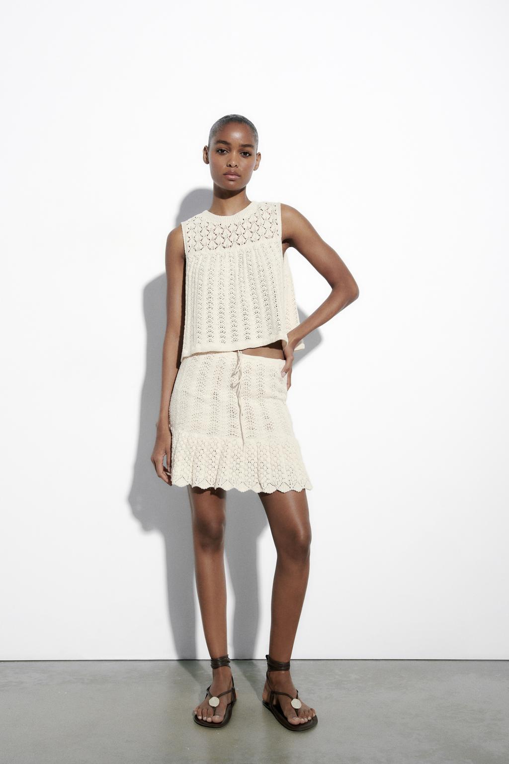 Perforated Mini Skirt