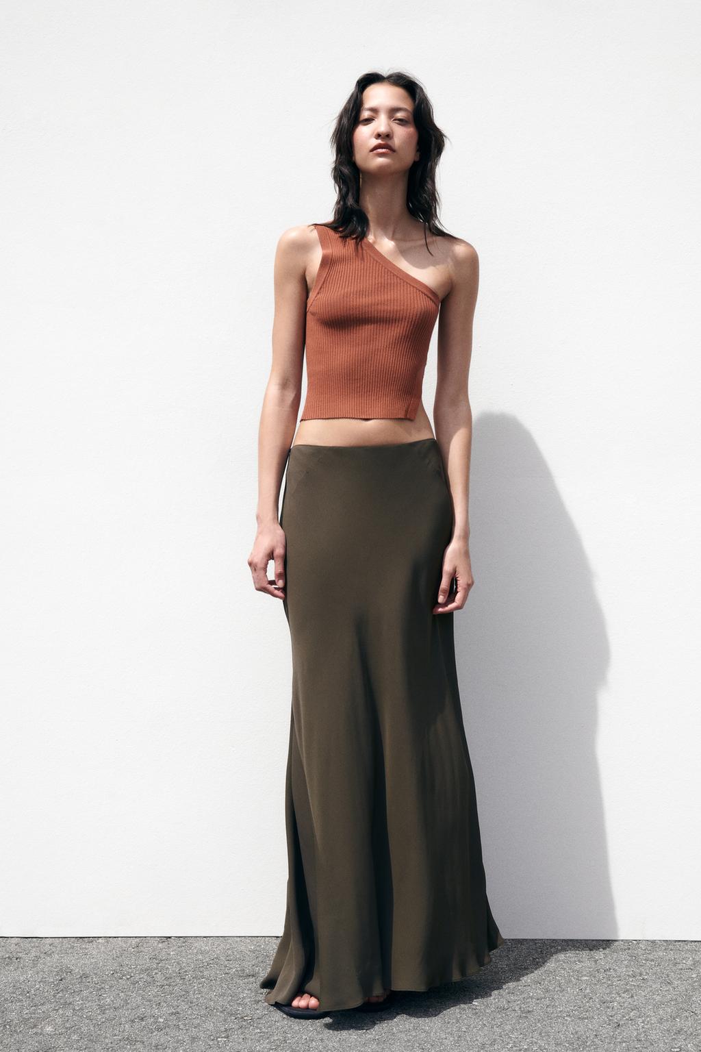 Long Satin Skirt