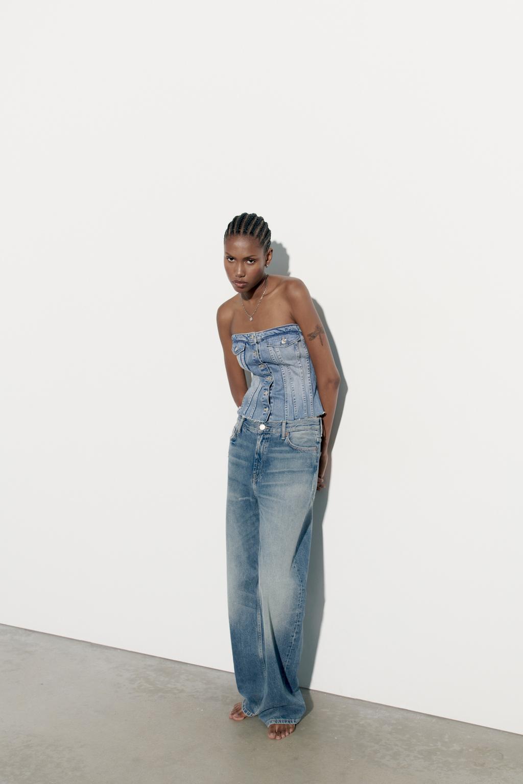 Denim corset inspired top
