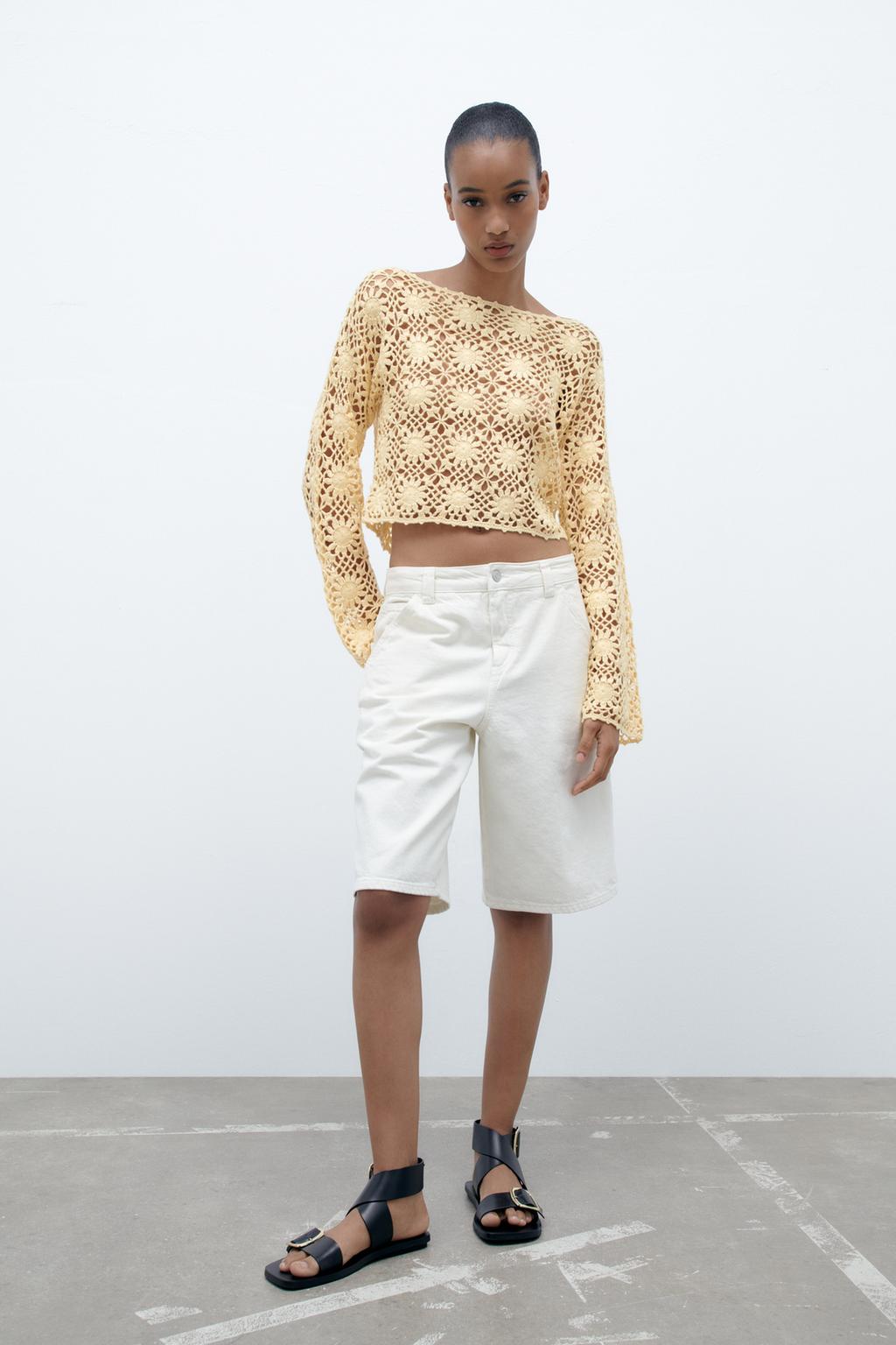 Crochet floral top
