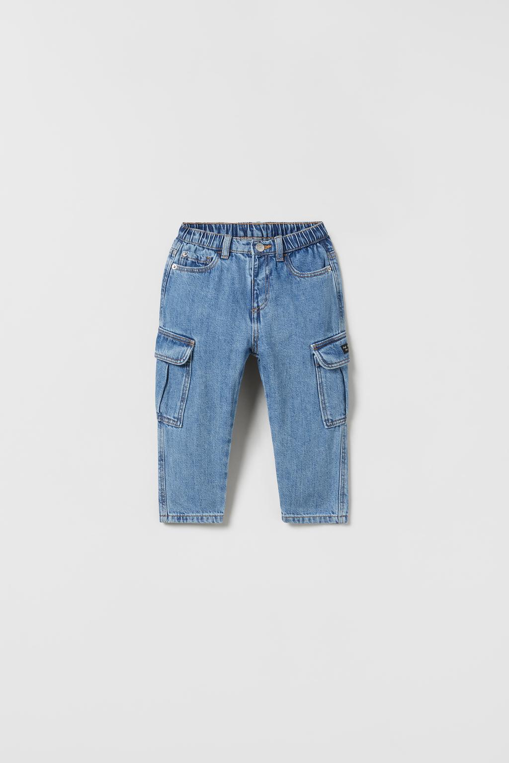 Indigo cargo jeans