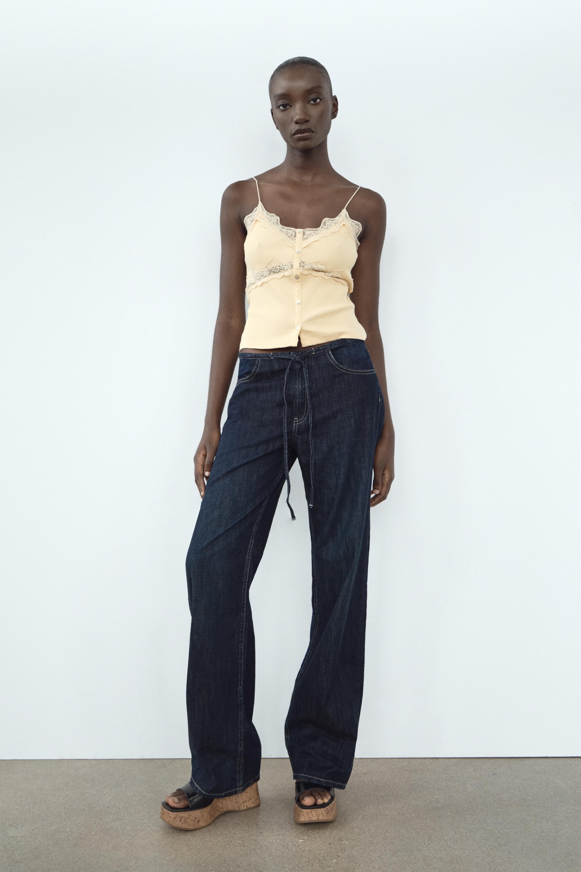 Rib top with lace