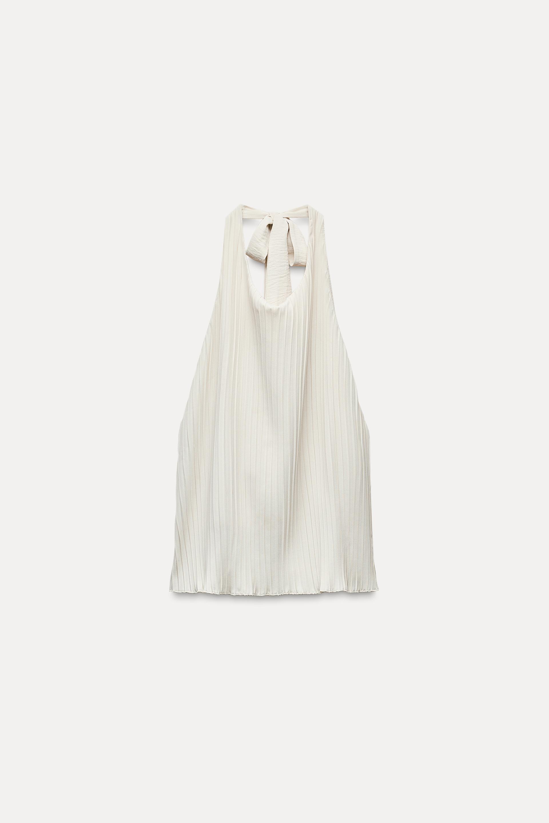 Plisseret halterneck top