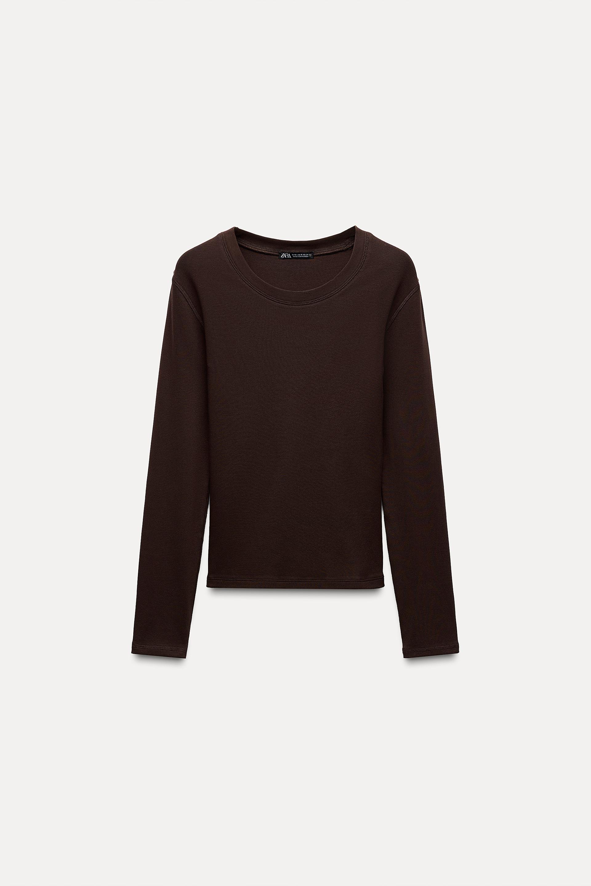 Ribbed Long-Sleeve Blouse