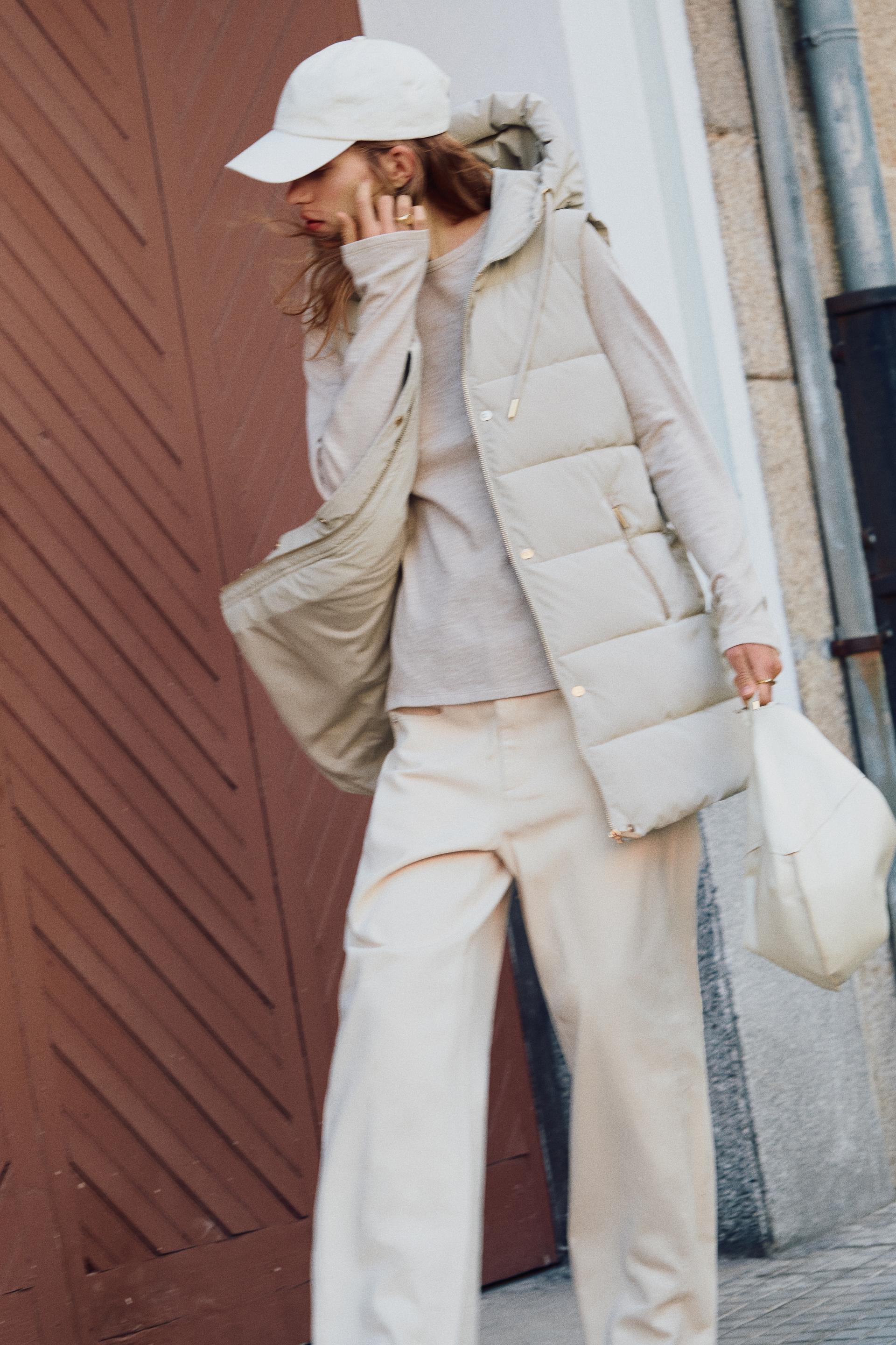 Chaleco Plumifero Chaleco Largo Beige Zara Chaleco Plumas Largo