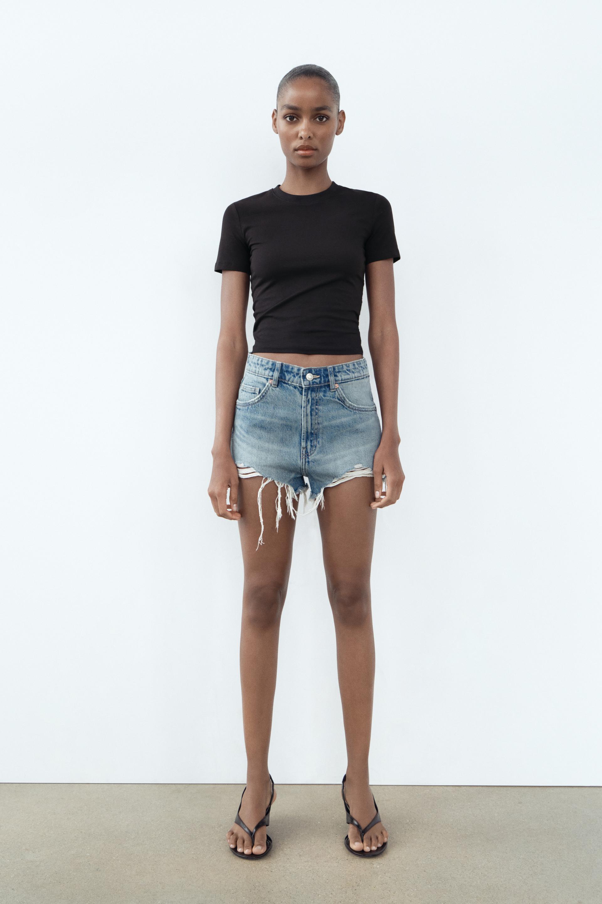 High waist denim shorts
