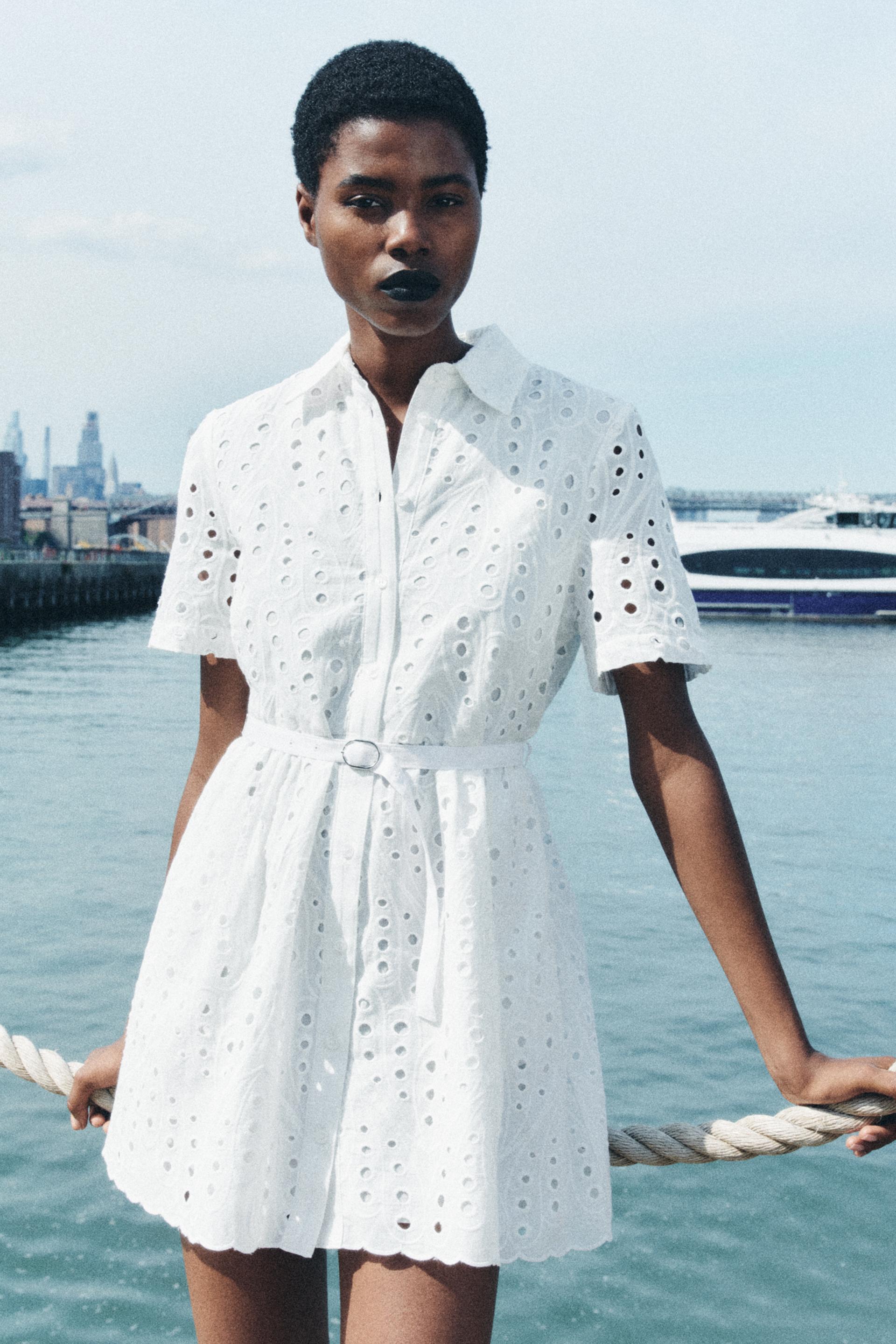 Blusa Blanca Perforada Zara Una Camisa Blusa Bordado Perforado