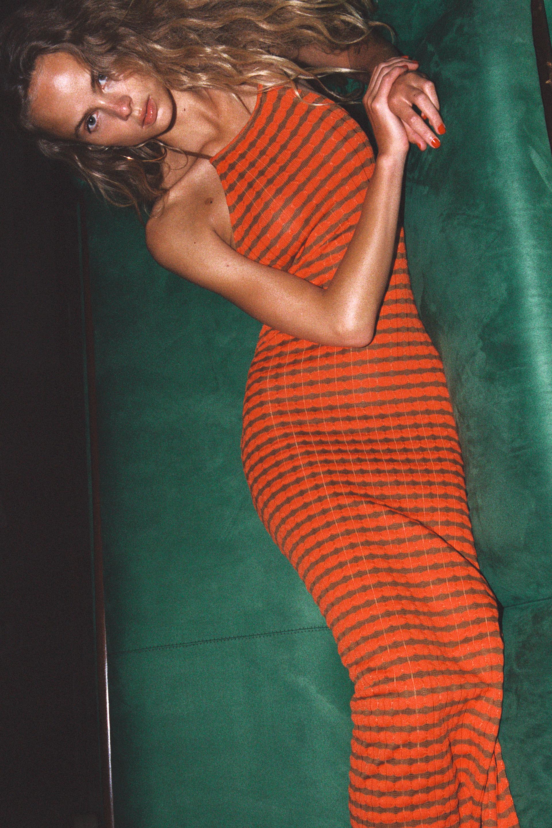 Jacquard halter neck dress