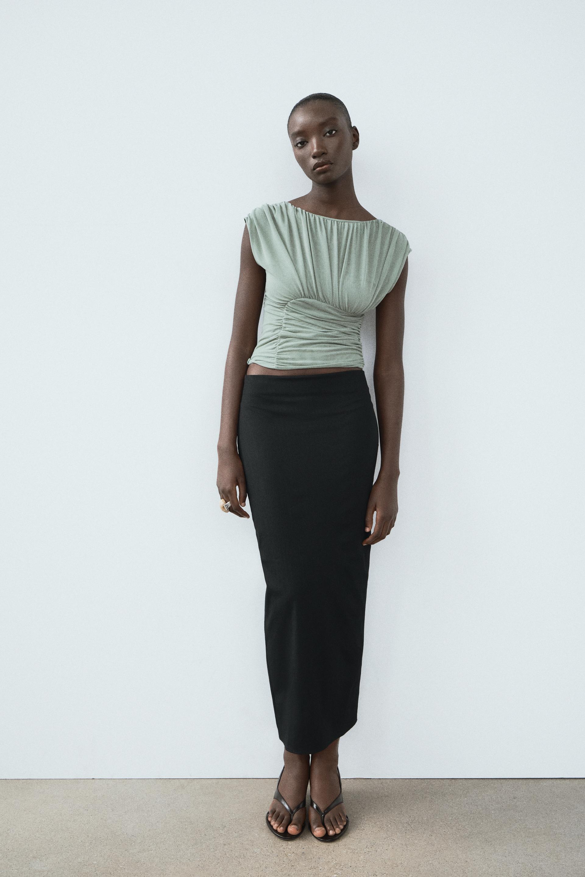 Ruched Tulle Top