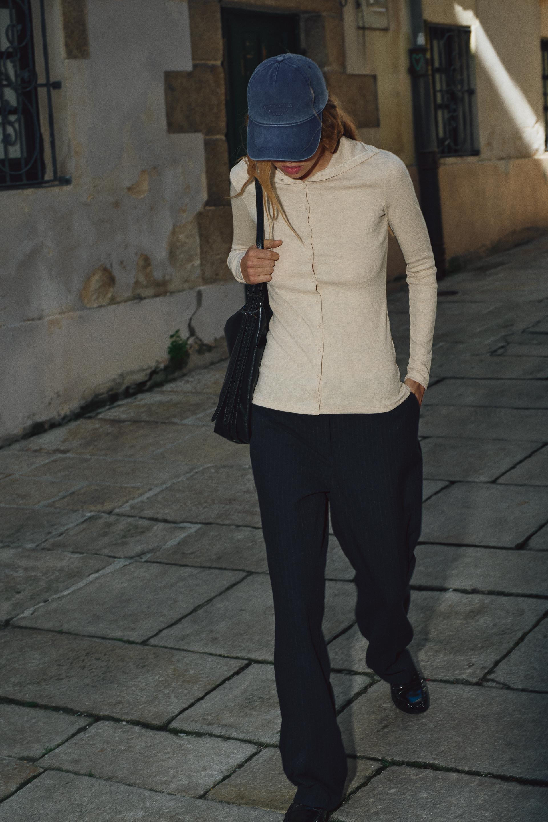 Rib knit cardigan
