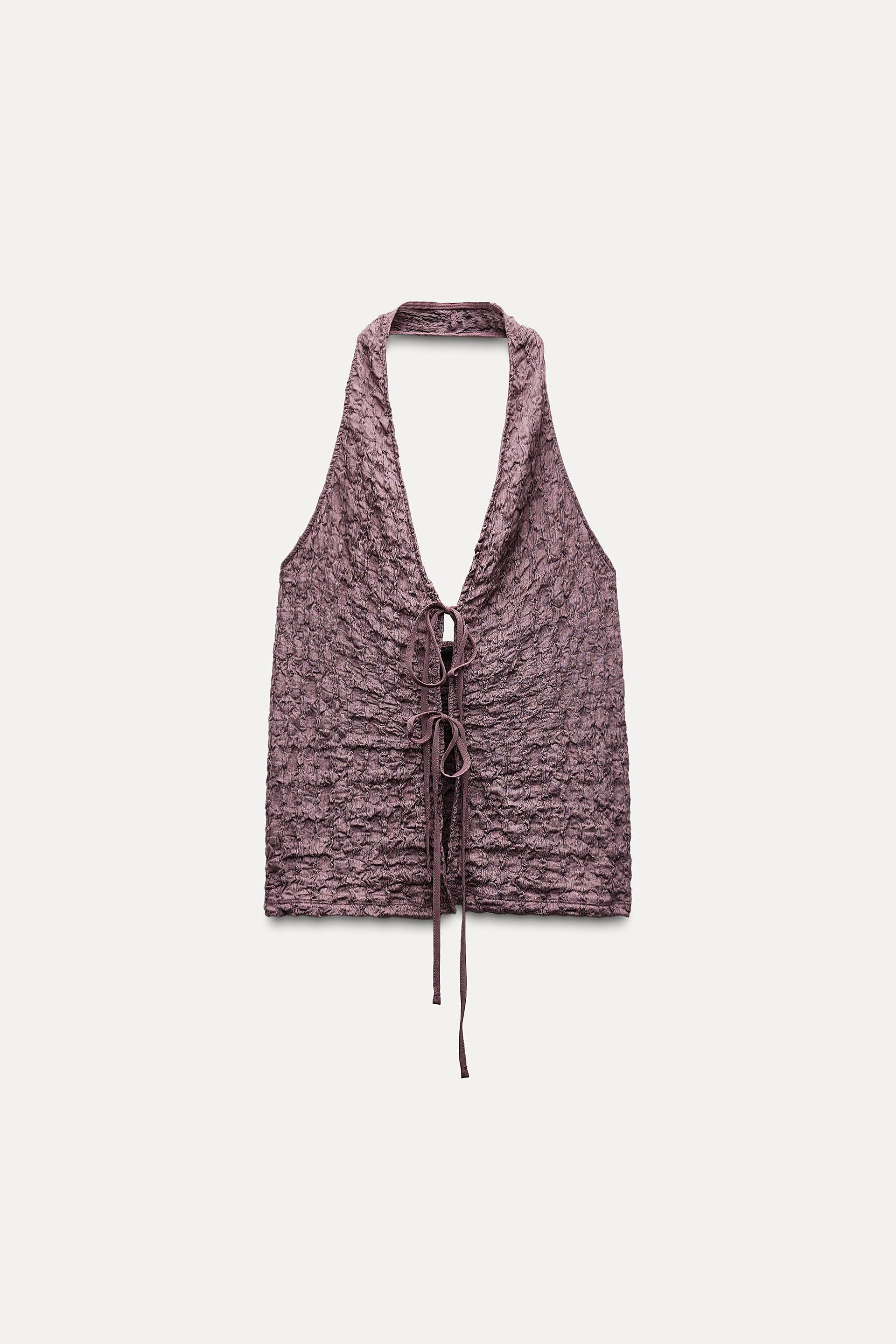 Halterneck textured top