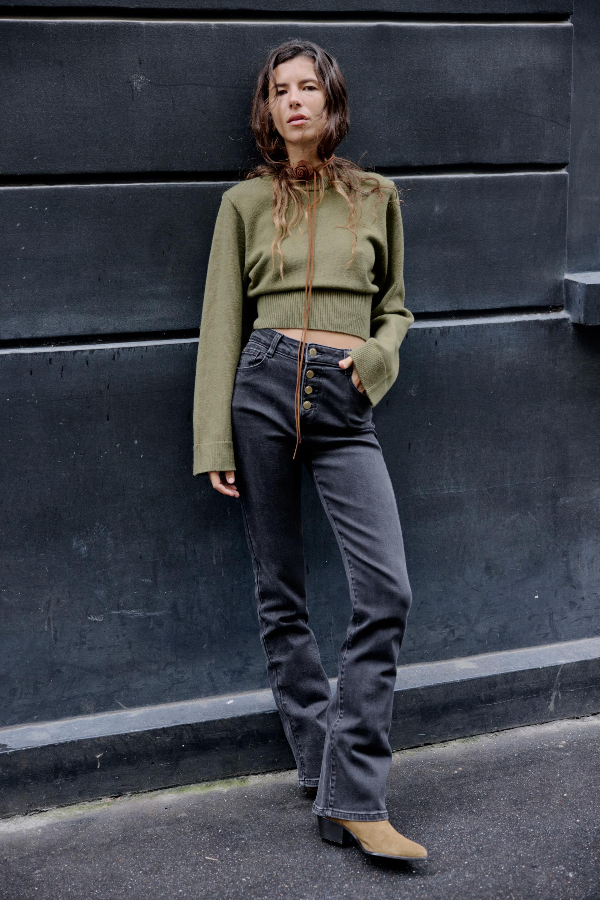Solid knit sweater