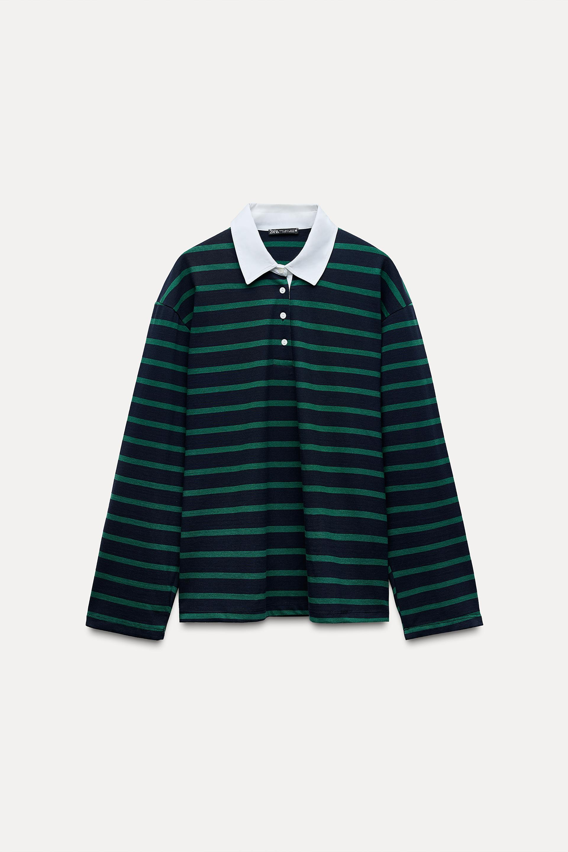 Striped oversized polo
