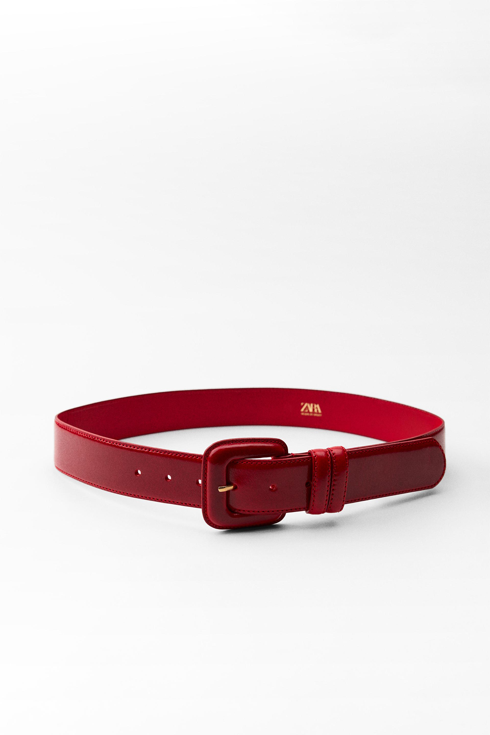 Leather belt square buckle