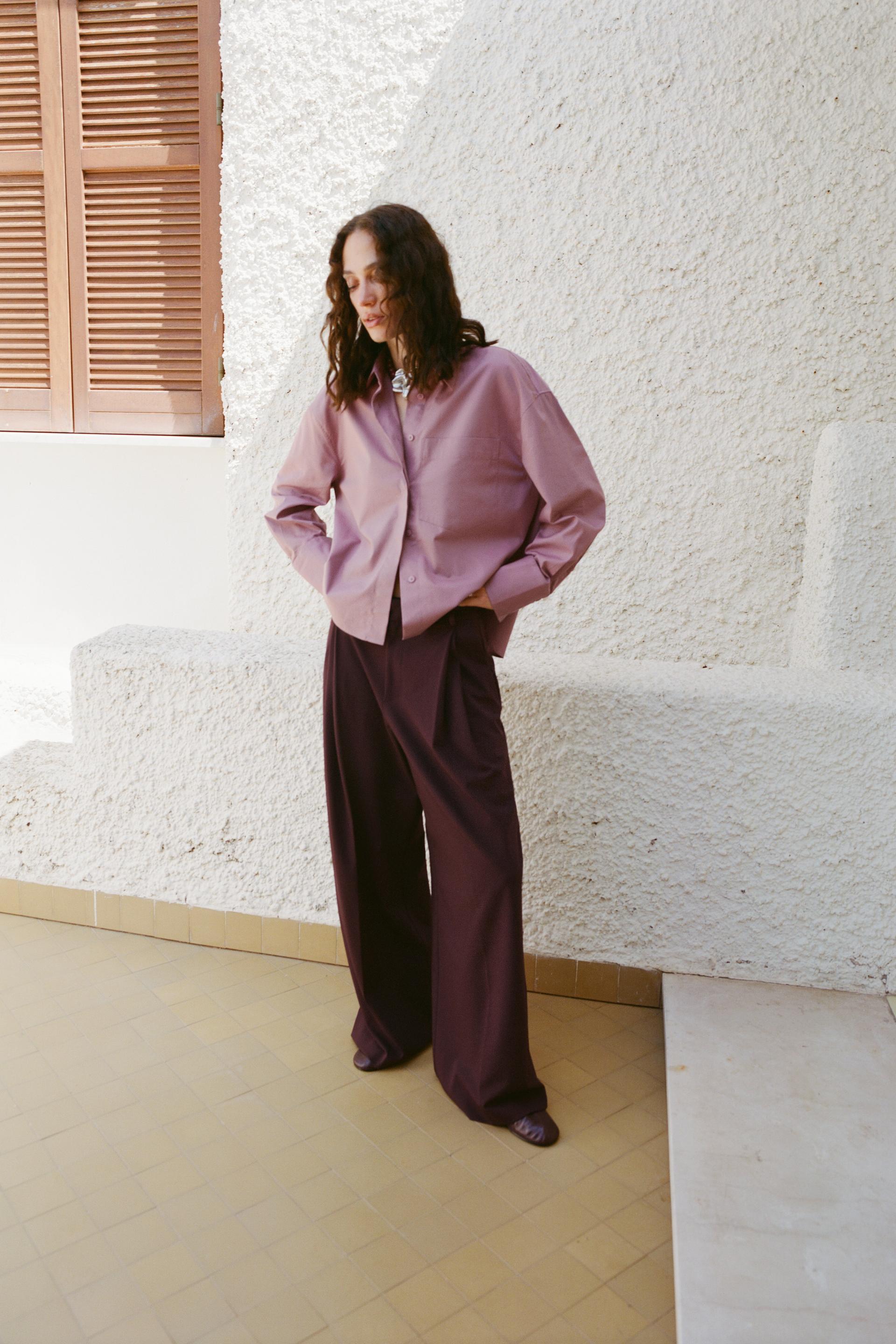 Gabardine shirt with pocket
