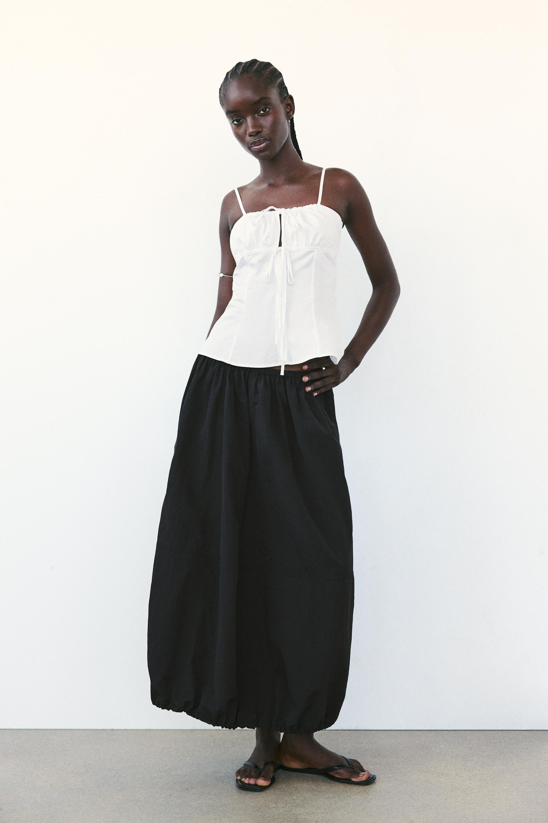 Gabardine Top With Ties