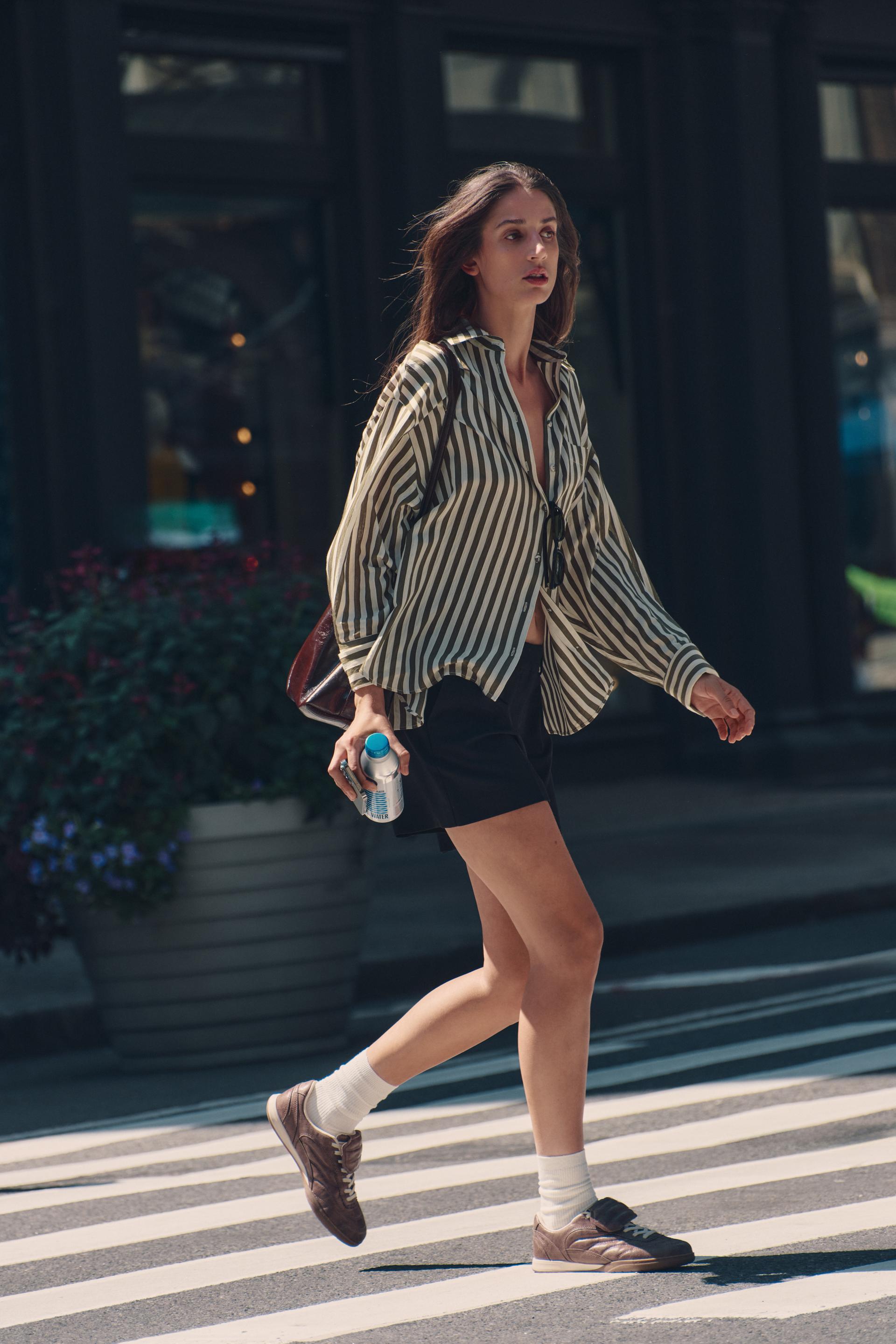 Oversize Rayas Camisas Oversize Mujer Zara CAMISA POPELÍN OVERSIZE