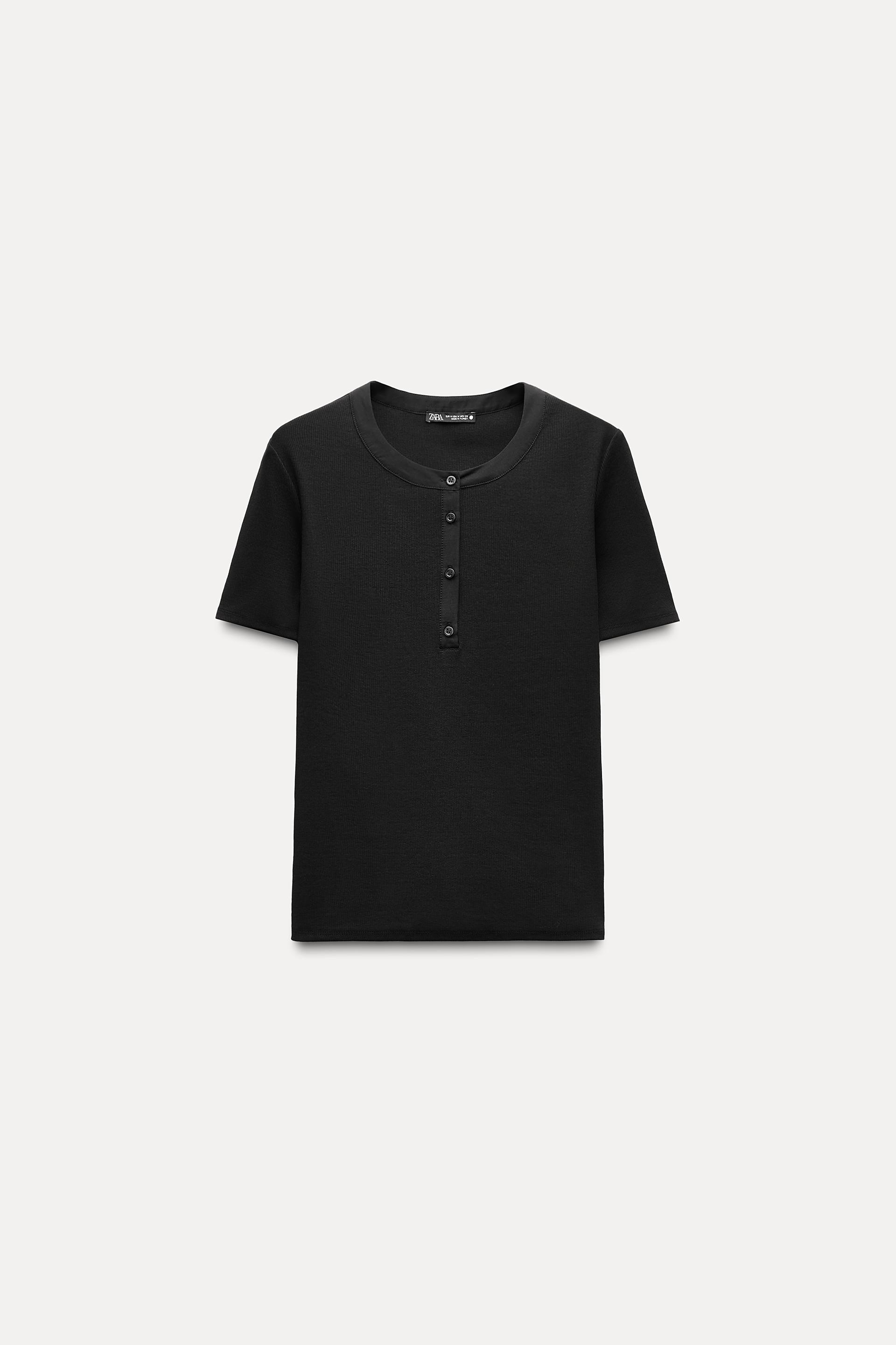 Rib t-shirt with buttons