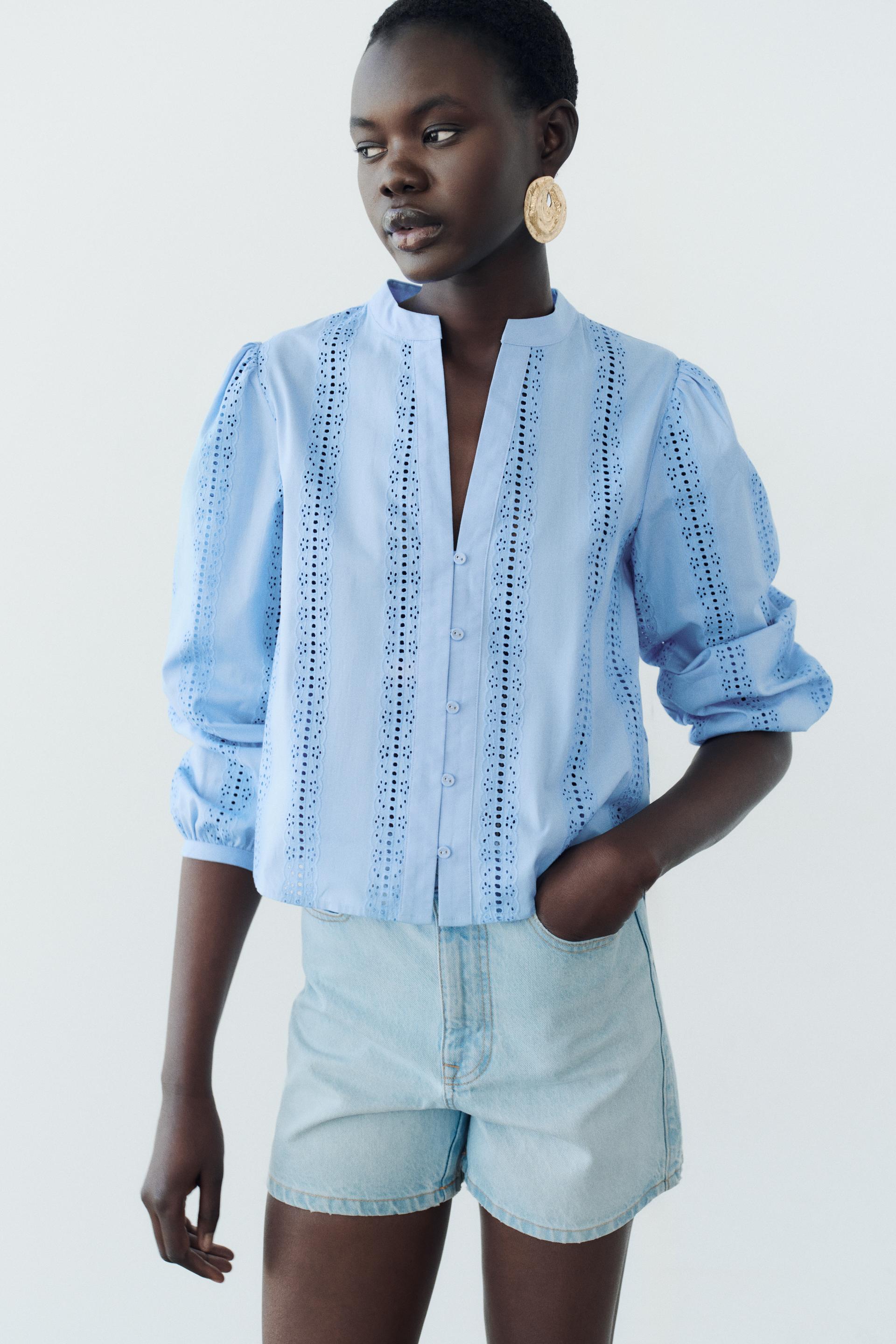 Embroidered Eyelet Top