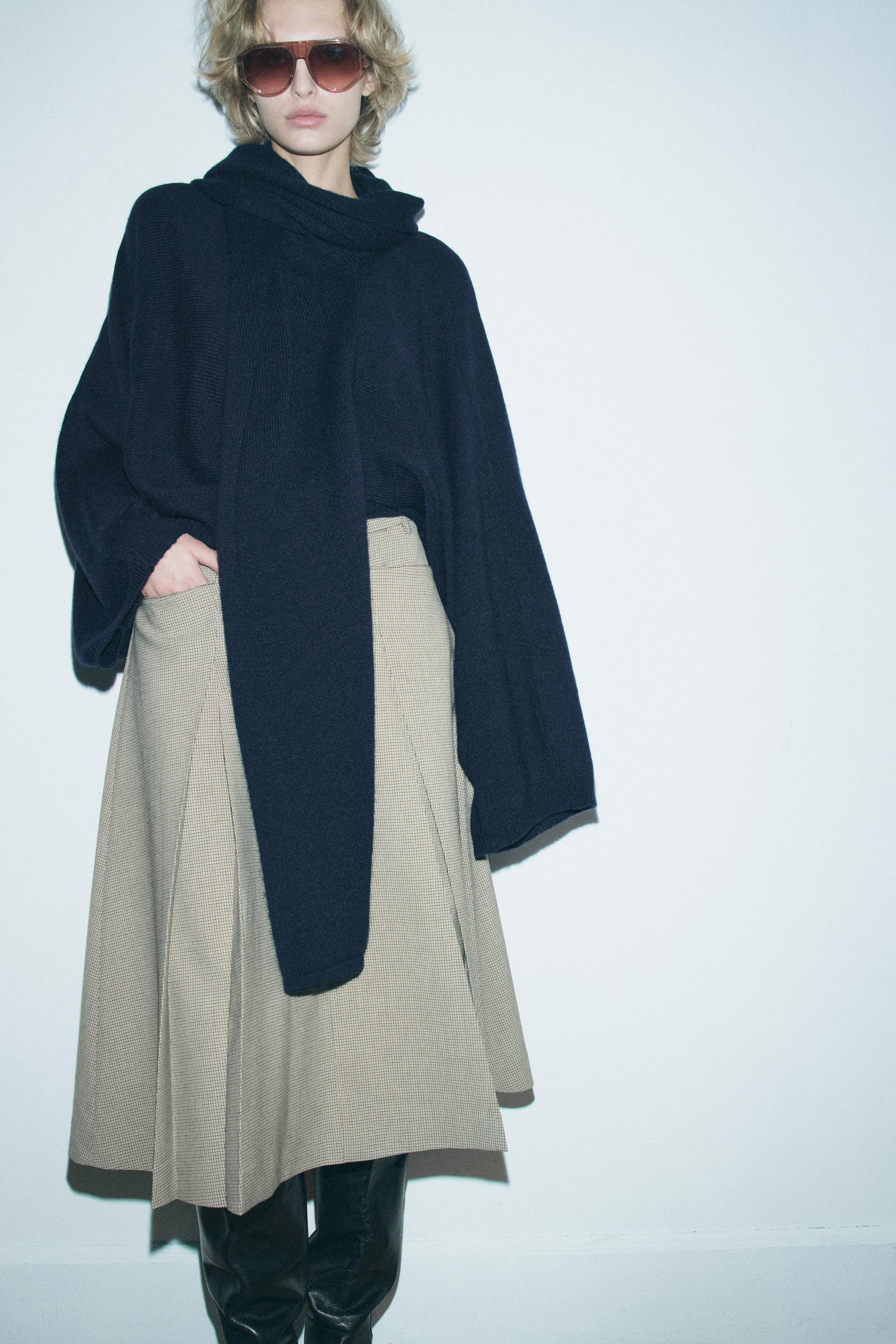 Telier Falda Midi Cuadros Zw Collection de Zara