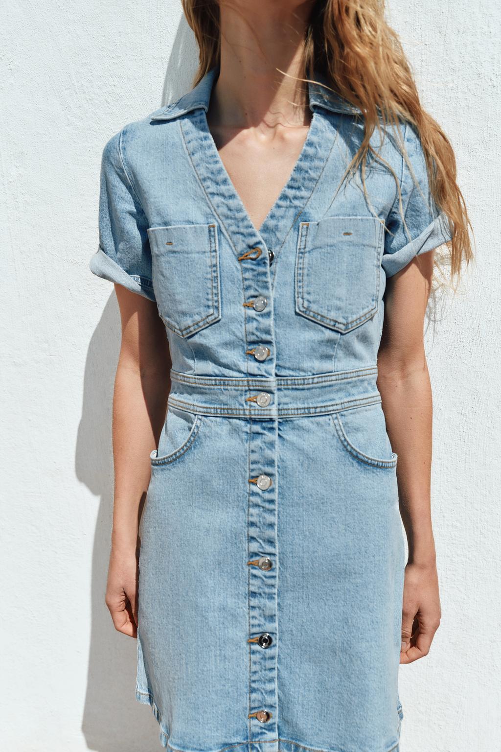 Denim mini dress