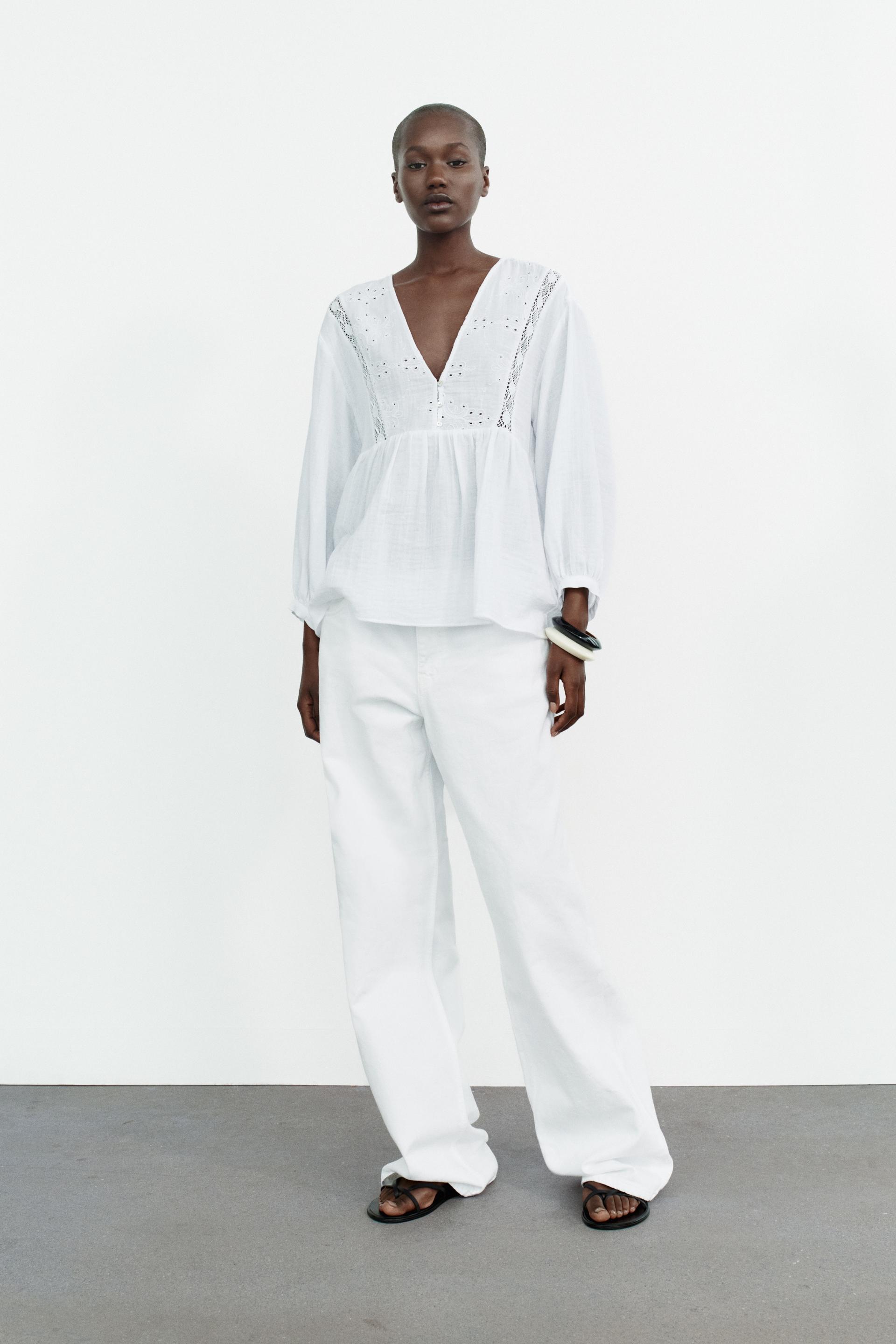 Embroidered lace shirt