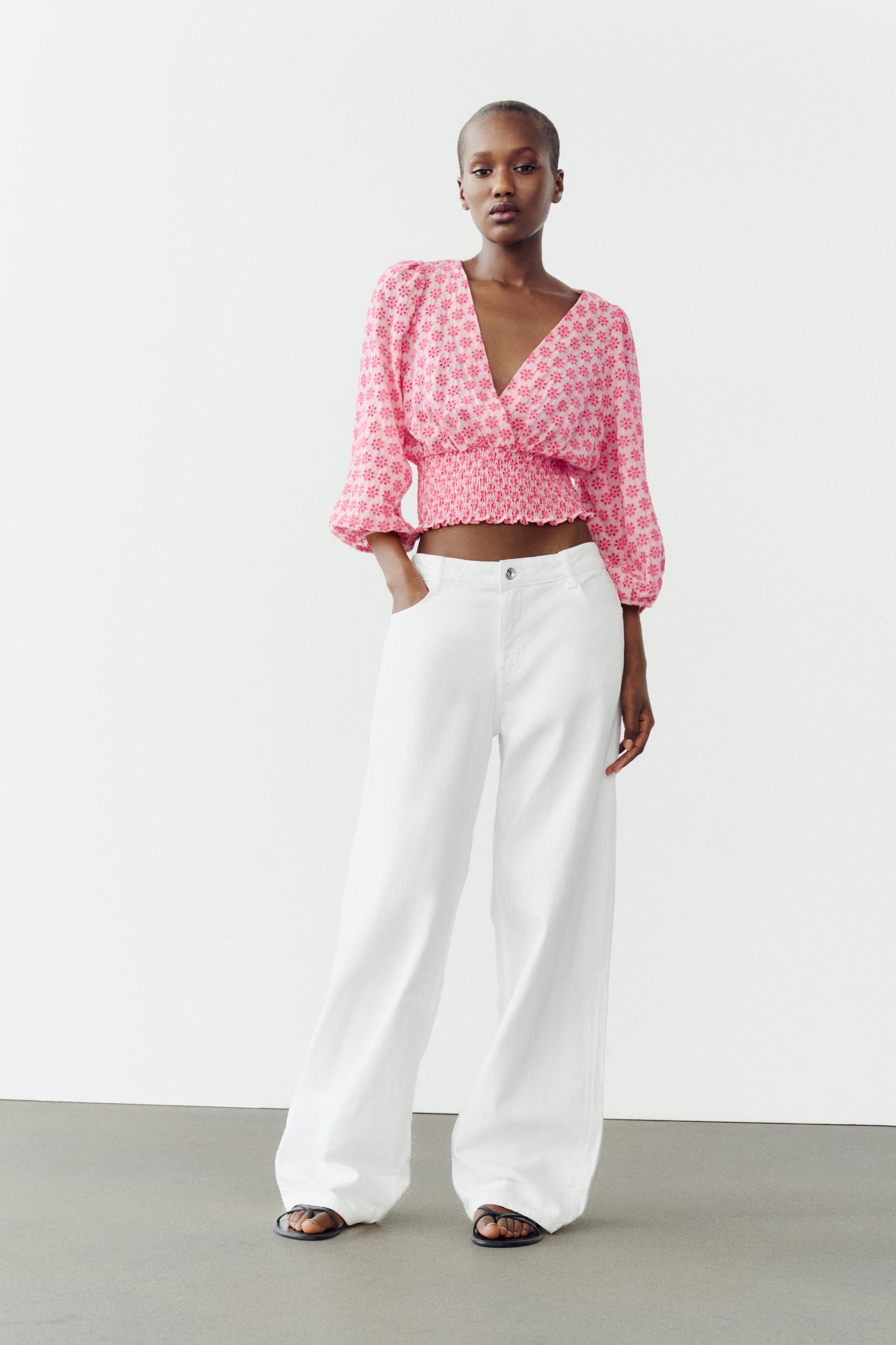 Short cutwork top