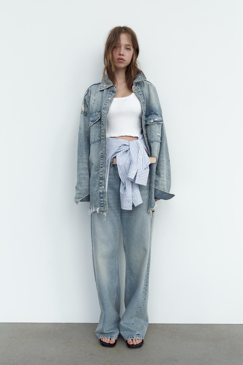 Relaxed mid‑rise jeans