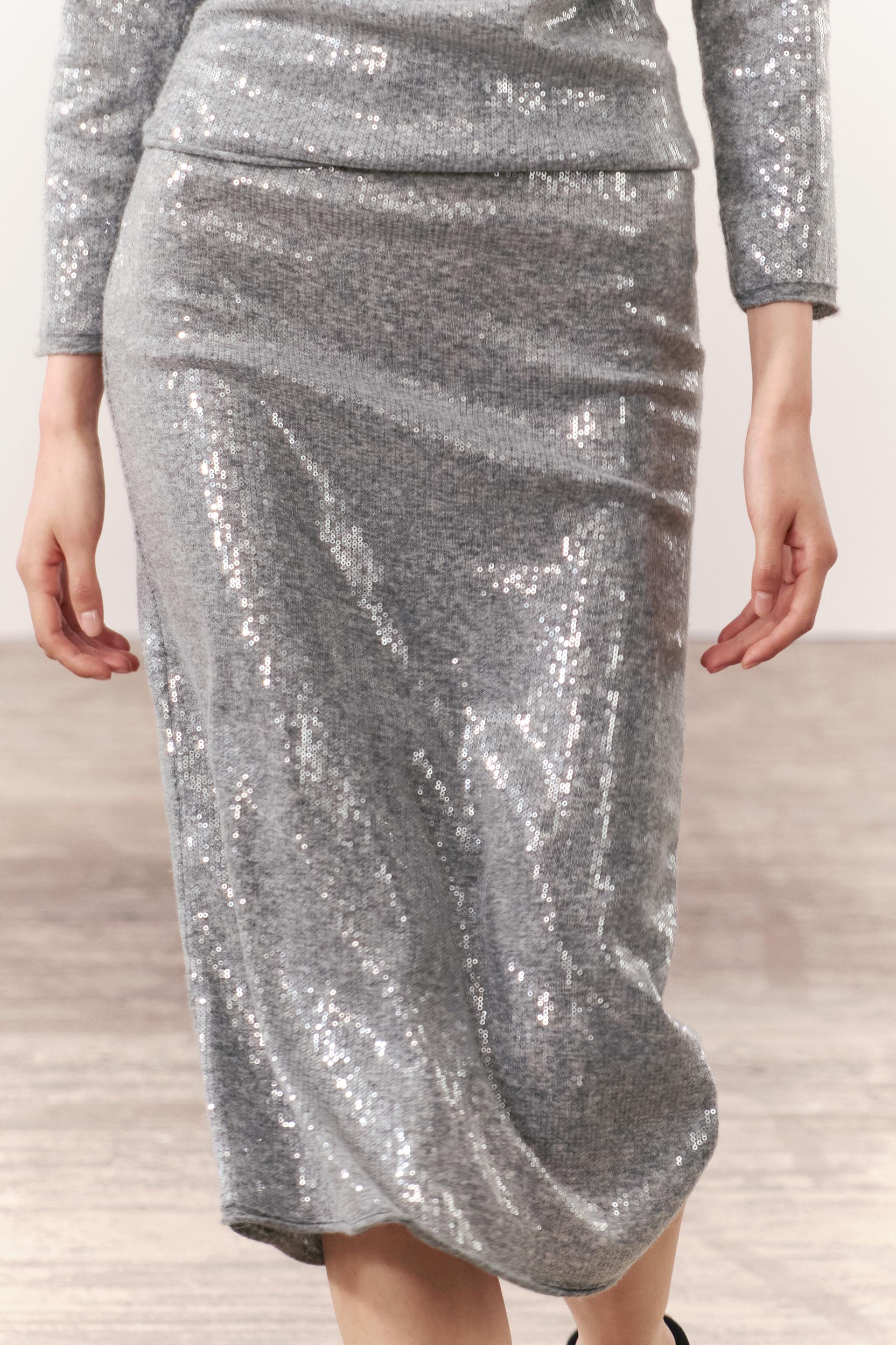 Telier Falda Midi Tubo Lentejuelas de Zara - Main Image