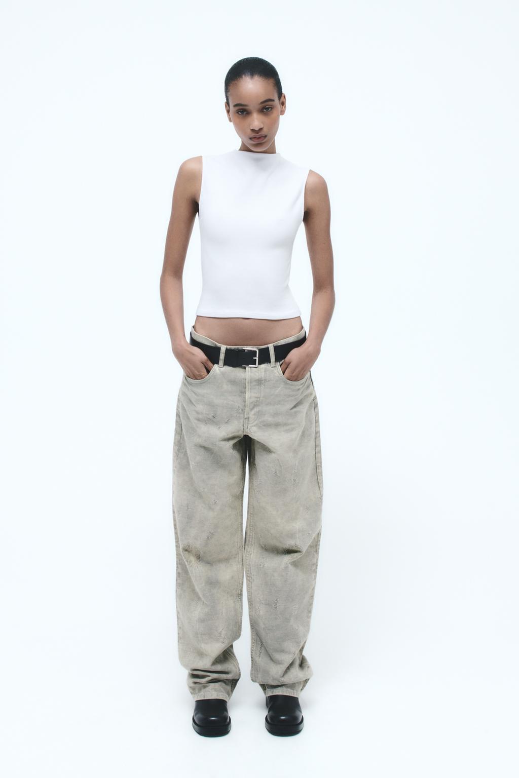 Sleeveless high-neck top