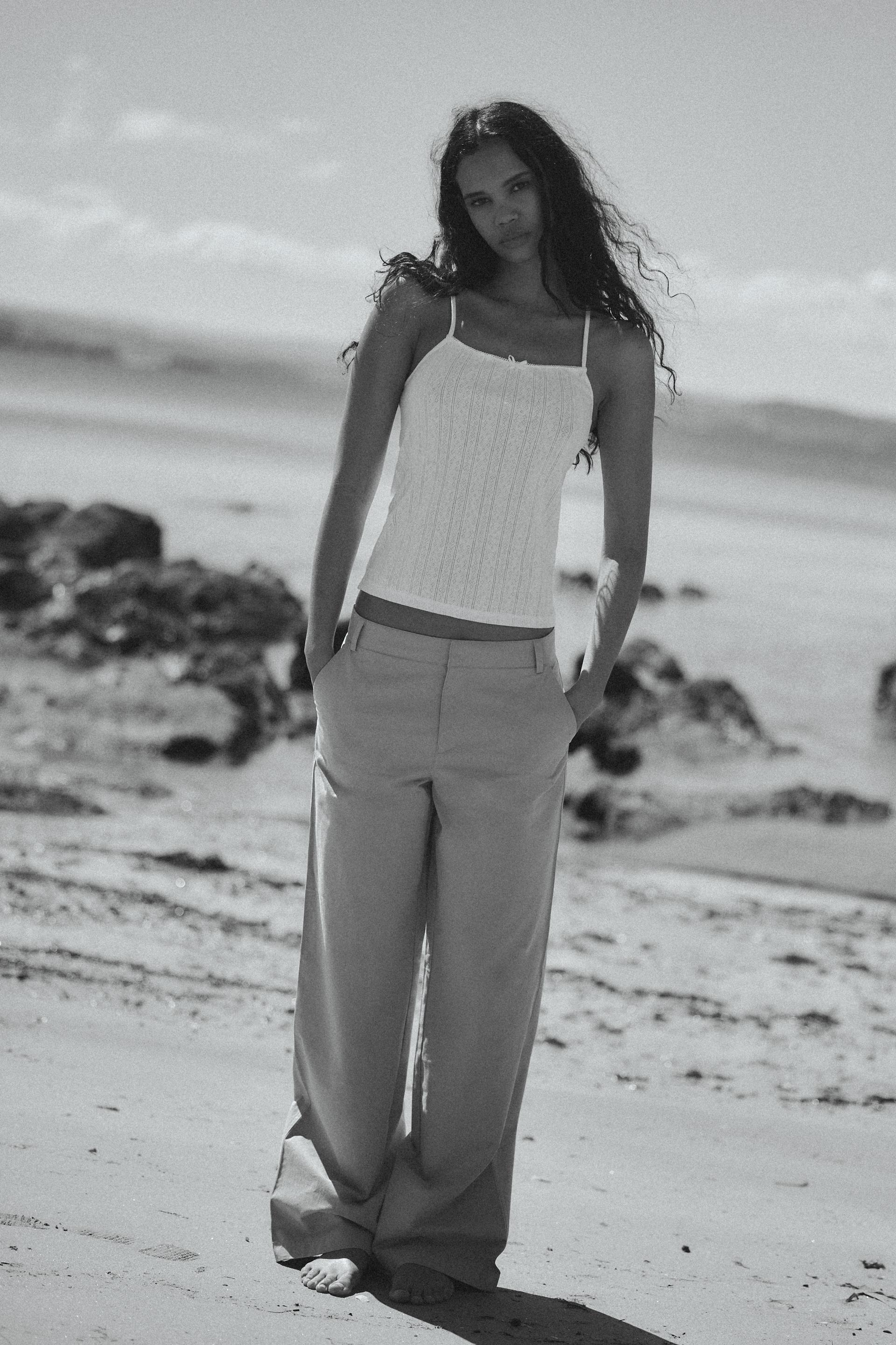 Full-length straight trousers