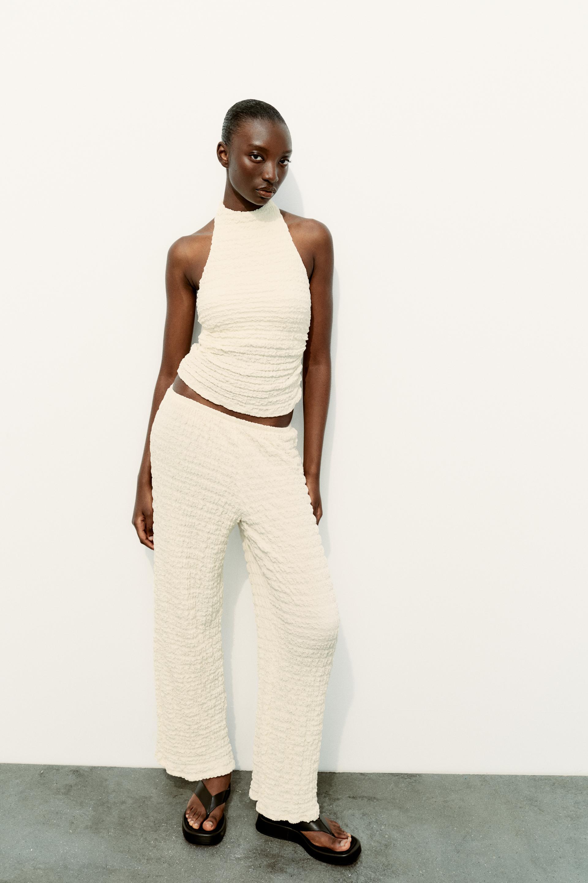 Textured halterneck top