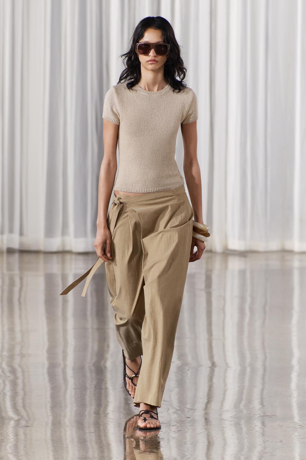 Linen-Blend Knit Top