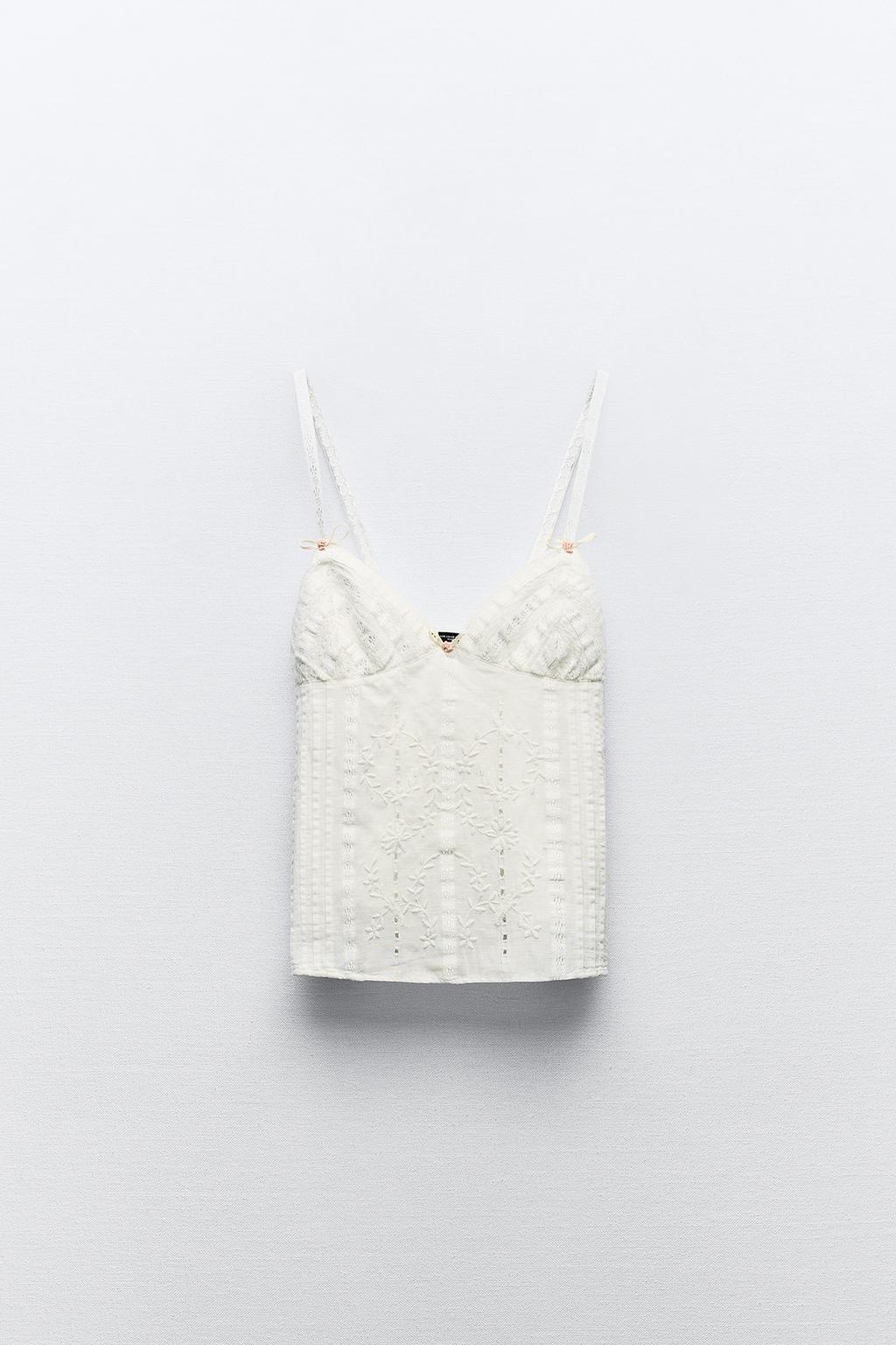 Embroidered tie top