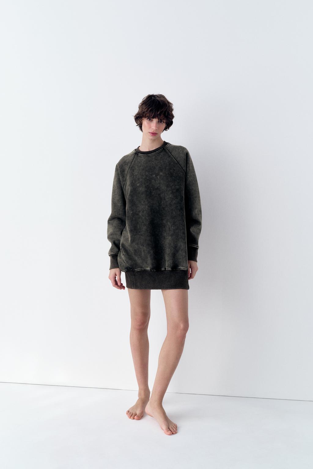 Plush sweatshirt dress