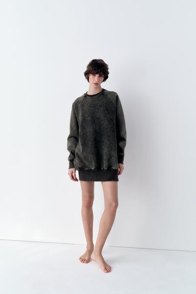 Plush sweatshirt dress