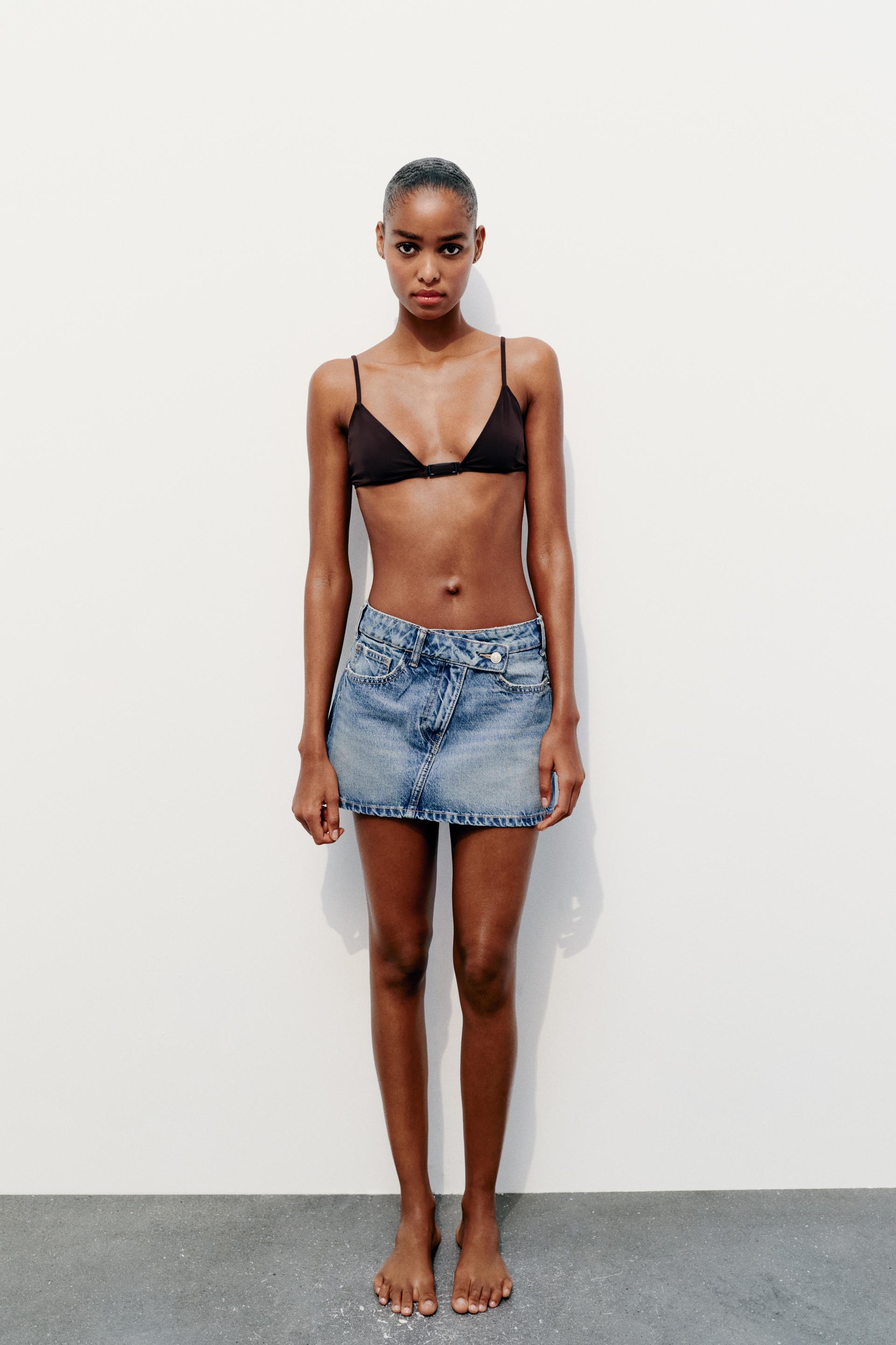 Denim mini skirt